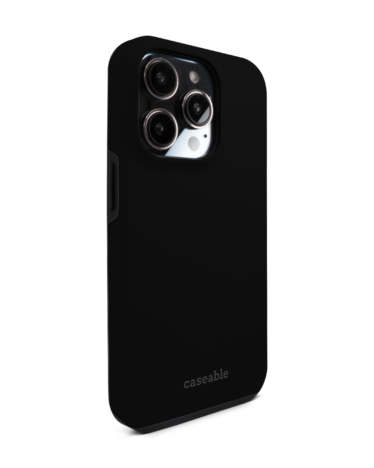 BLACK Premium Phone Case for Apple iPhone 14 Pro: View from the left side