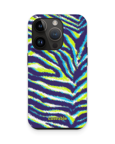 Neon Zebra Premium Phone Case for Apple iPhone 15 Pro