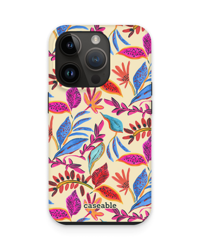 Painterly Spring Leaves Premium Phone Case for Apple iPhone 15 Pro