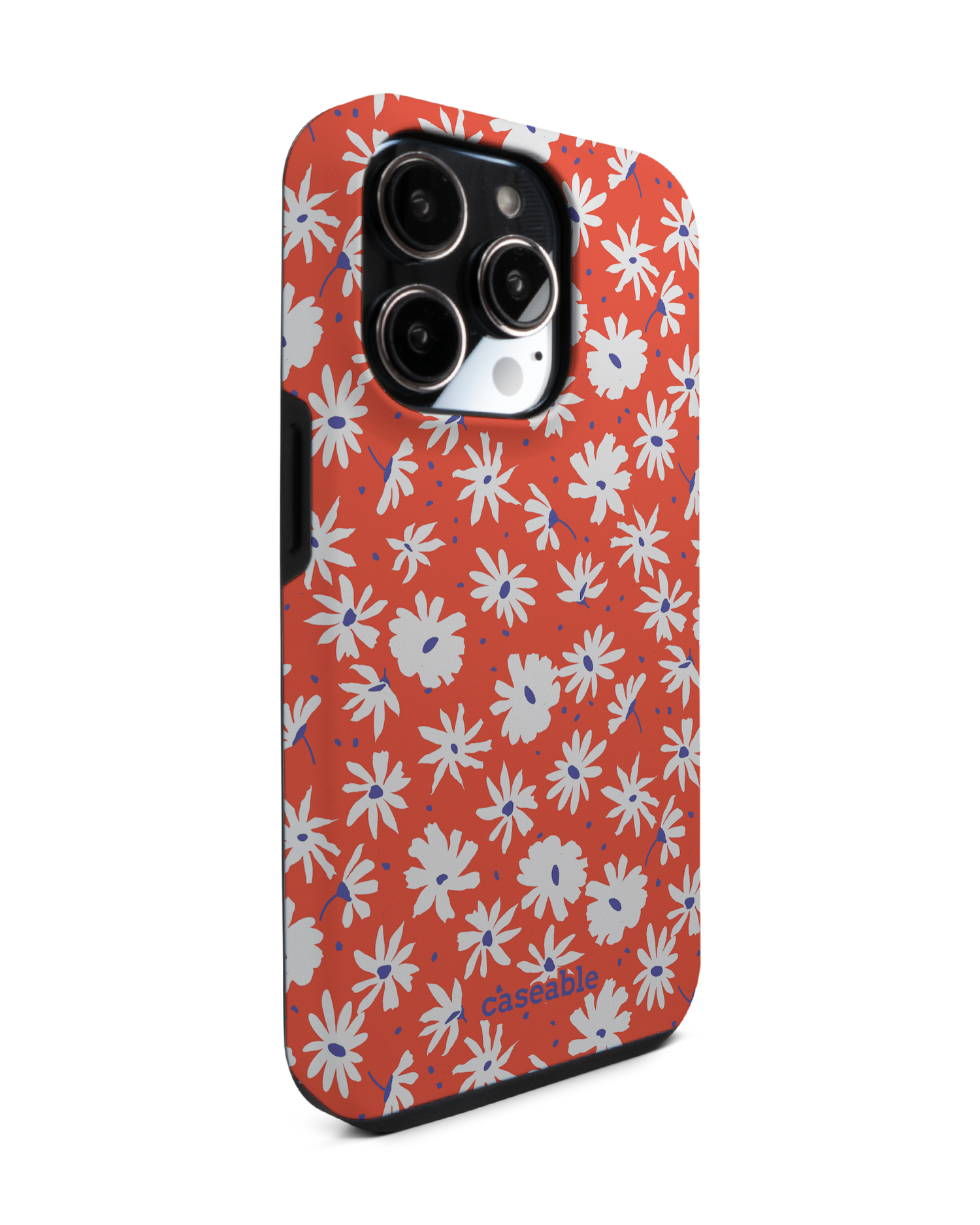 Retro Daisy Premium Phone Case for Apple iPhone 14 Pro: View from the left side