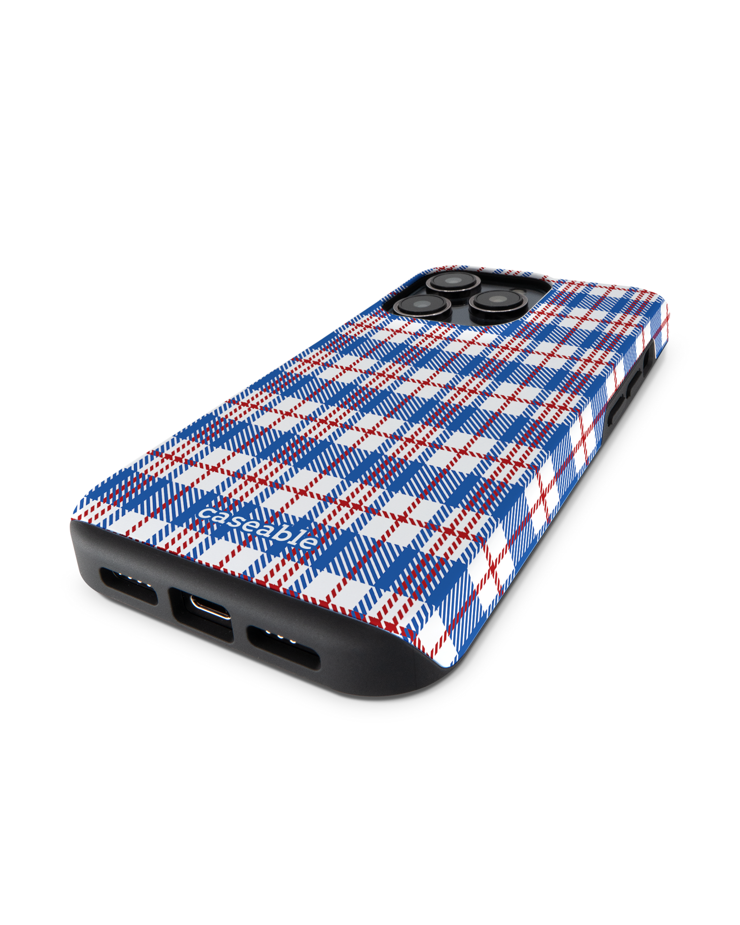 Plaid Market Bag Premium Phone Case for Apple iPhone 14 Pro: Lying