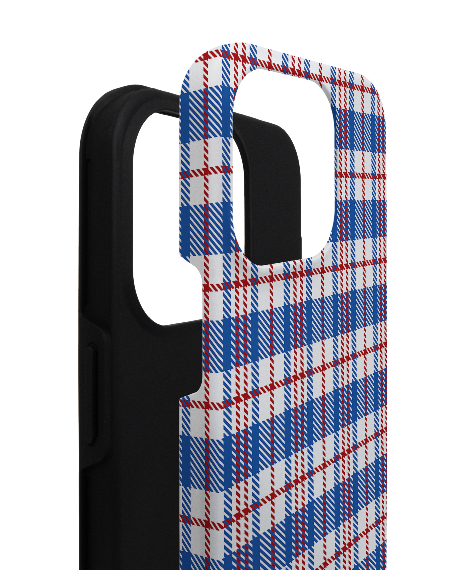 Plaid Market Bag Premium Phone Case for Apple iPhone 14 Pro consisting of 2 parts