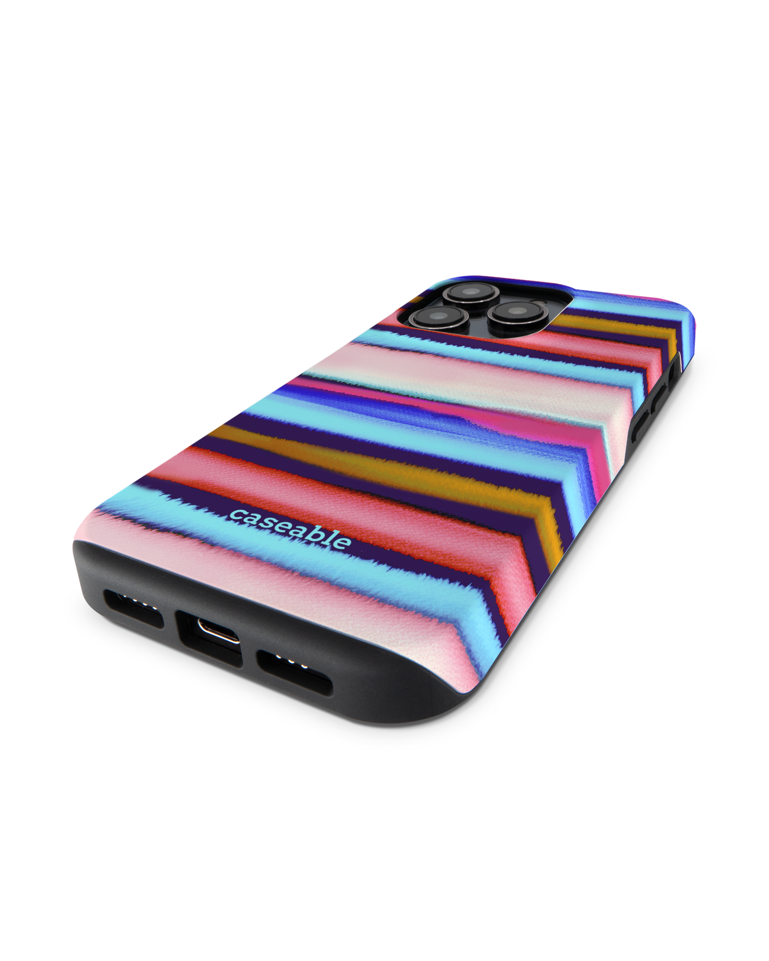 Watercolor Stripes Premium Phone Case for Apple iPhone 14 Pro: Lying