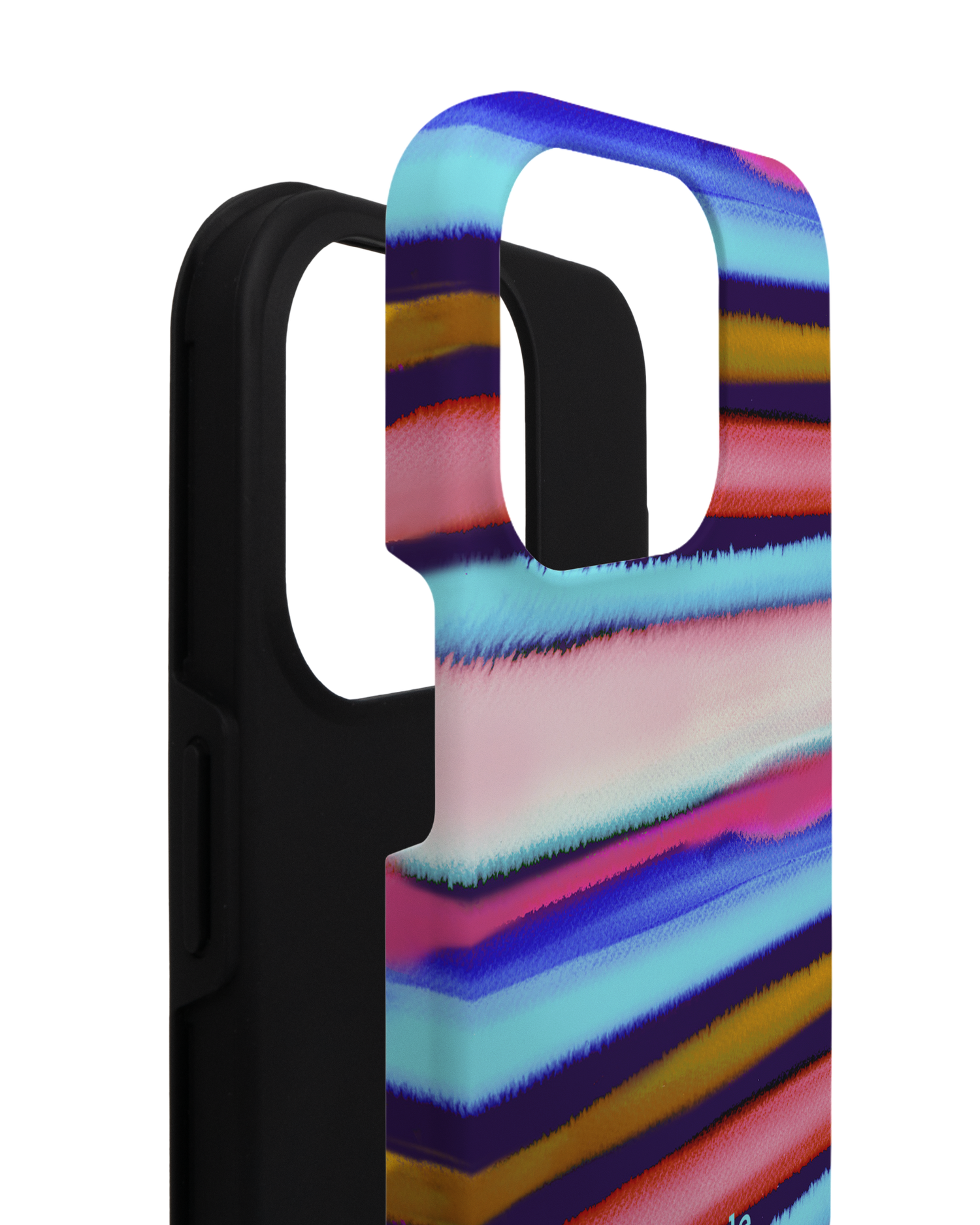 Watercolor Stripes Premium Phone Case for Apple iPhone 14 Pro consisting of 2 parts