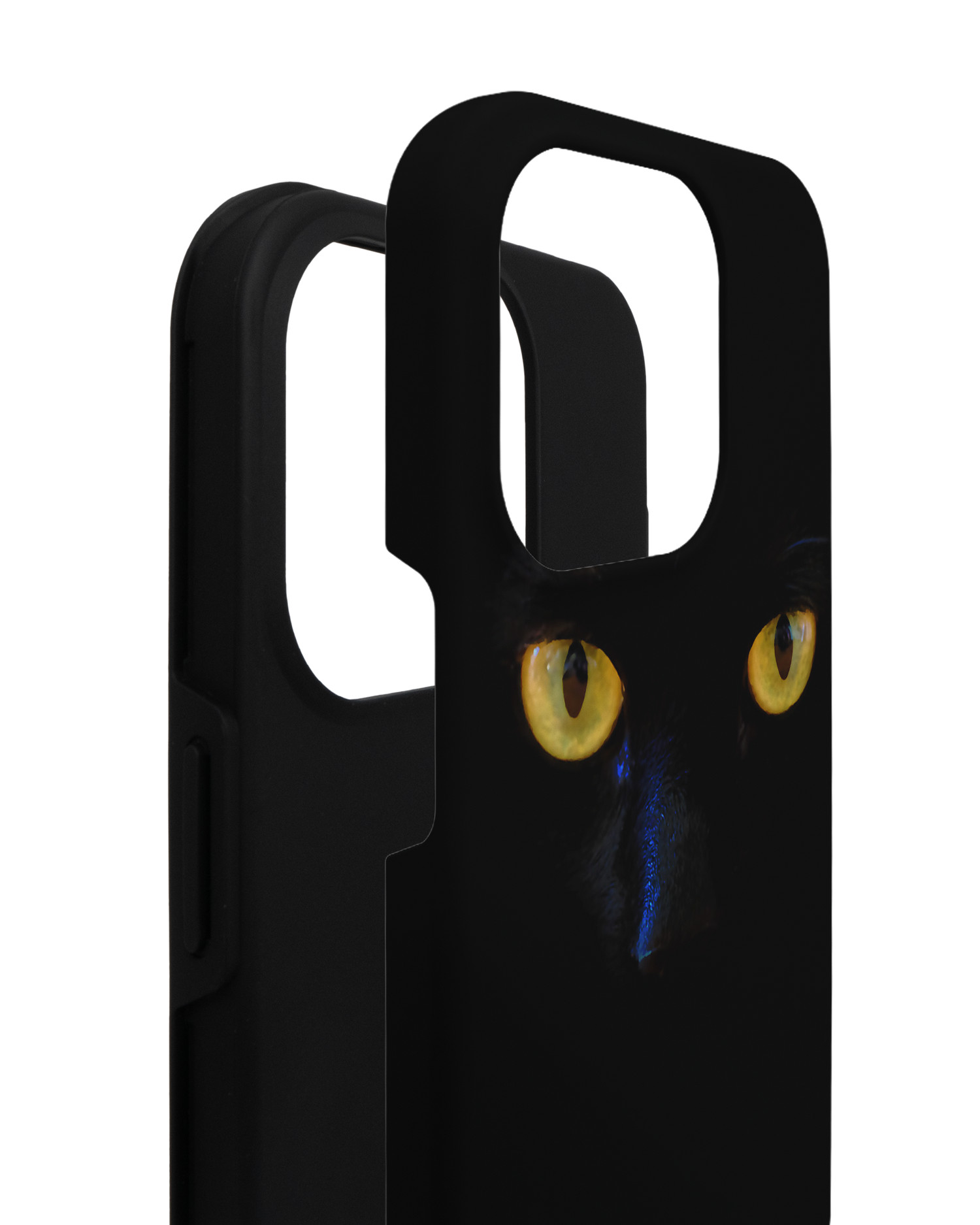 Black Cat Premium Phone Case for Apple iPhone 14 Pro consisting of 2 parts