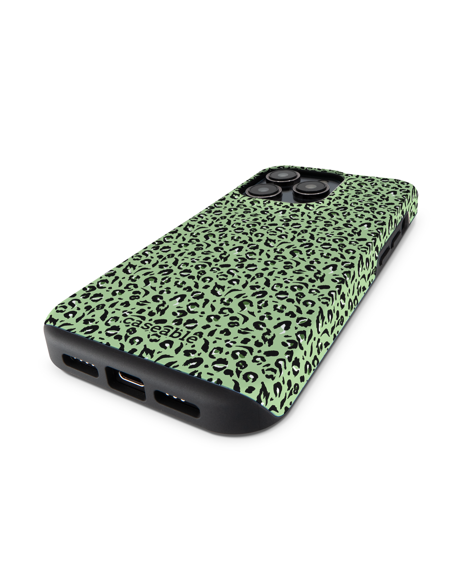 Mint Leopard Premium Phone Case for Apple iPhone 14 Pro: Lying