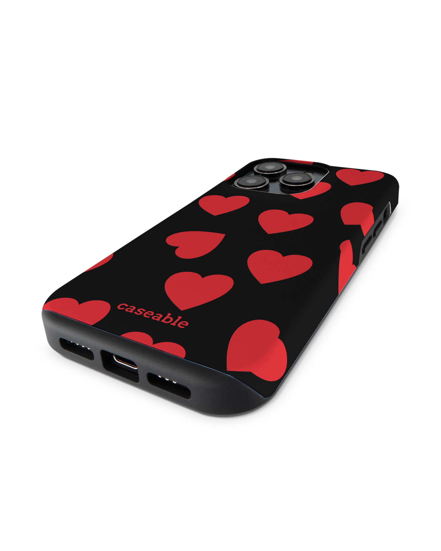 Repeating Hearts Premium Phone Case for Apple iPhone 14 Pro: Lying