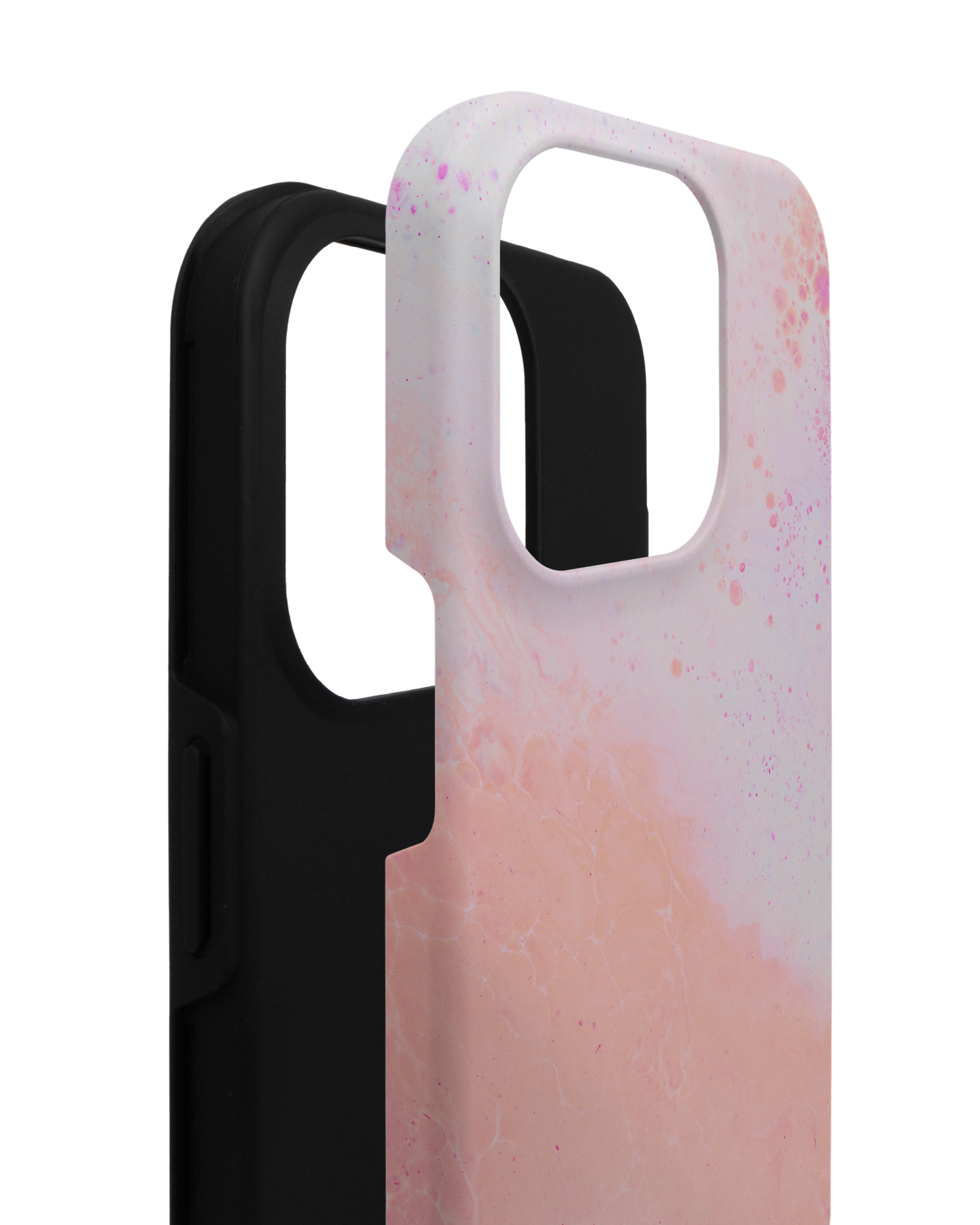 Peaches & Cream Marble Premium Phone Case for Apple iPhone 14 Pro consisting of 2 parts