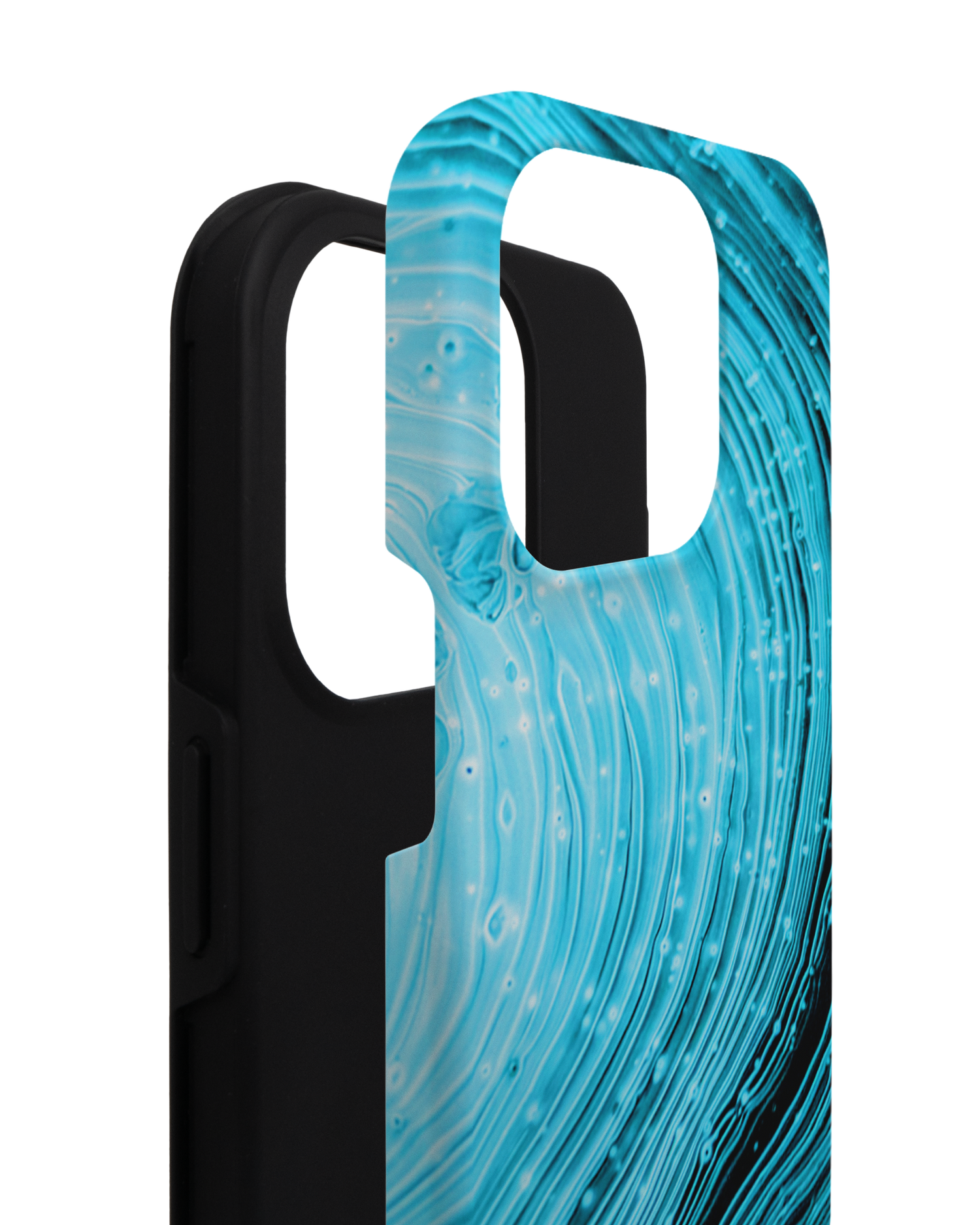 Turquoise Ripples Premium Phone Case for Apple iPhone 14 Pro consisting of 2 parts