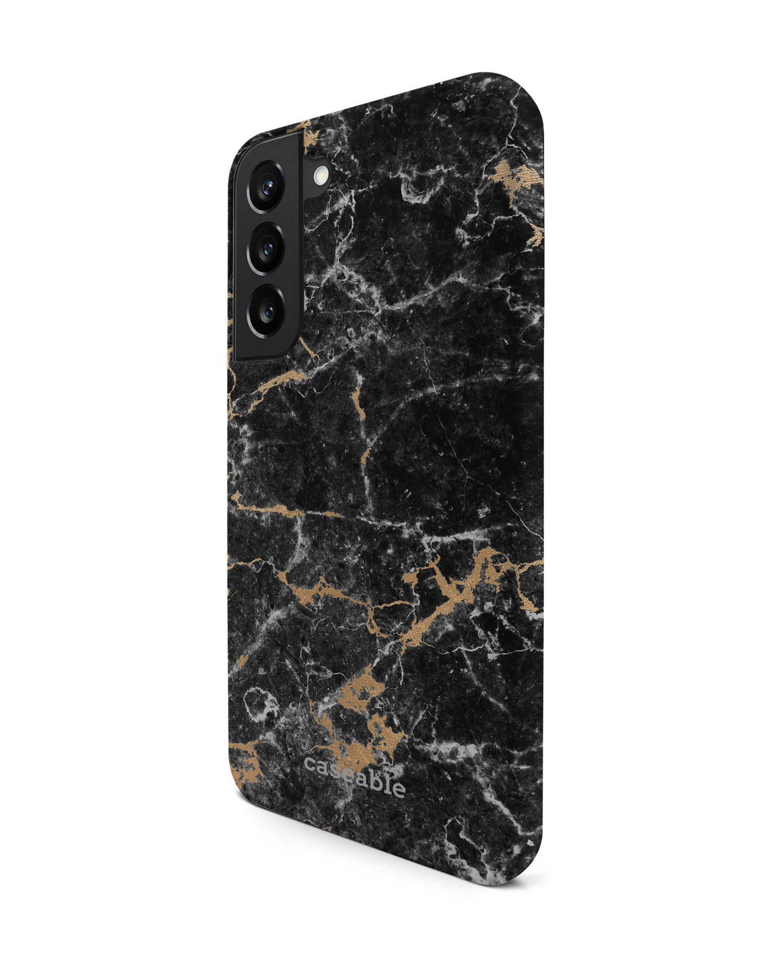 Marble and Gold Premium Phone Case Samsung Galaxy S22 Plus 5G: View from the right side