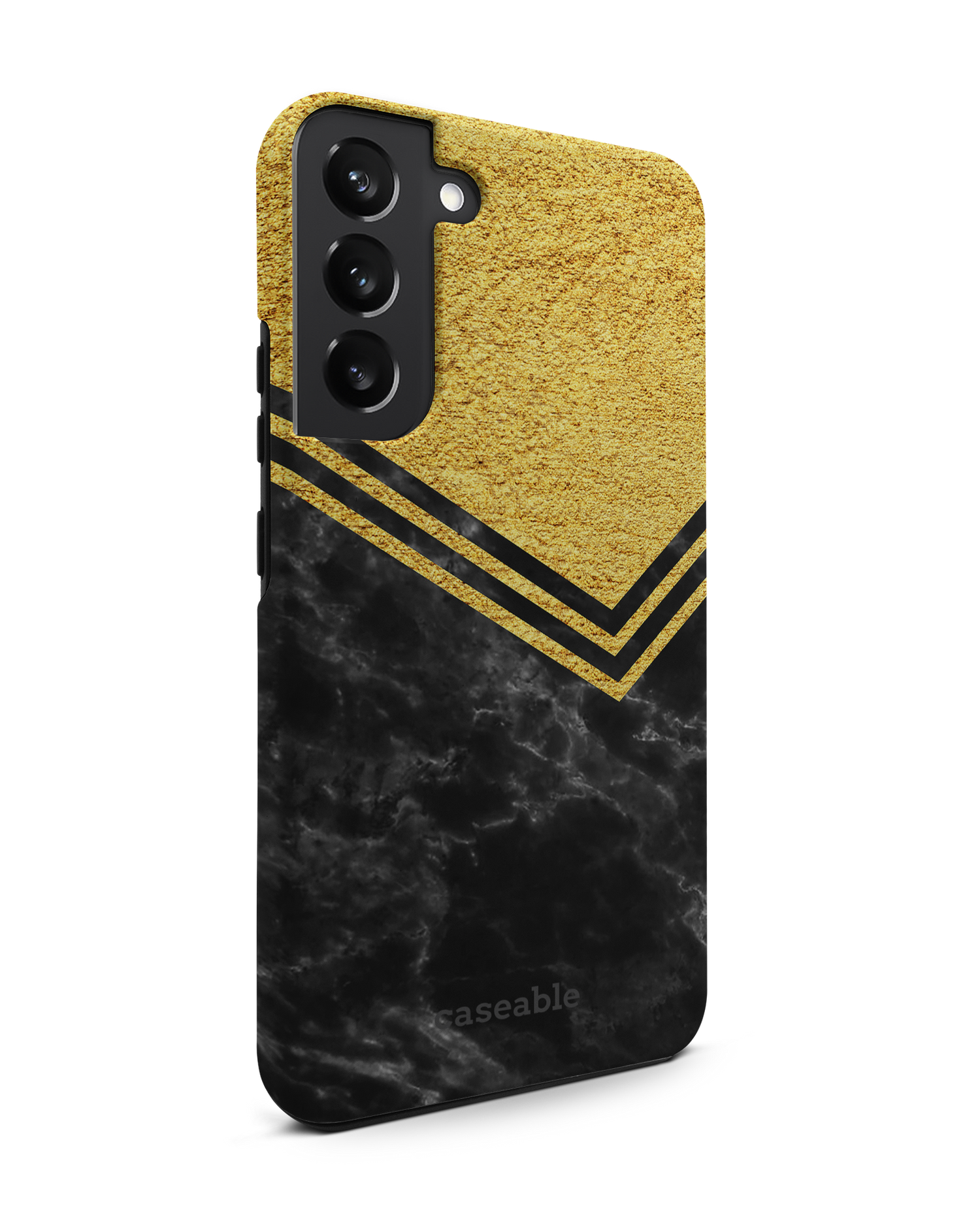 Gold Marble Premium Phone Case Samsung Galaxy S22 Plus 5G: View from the left side