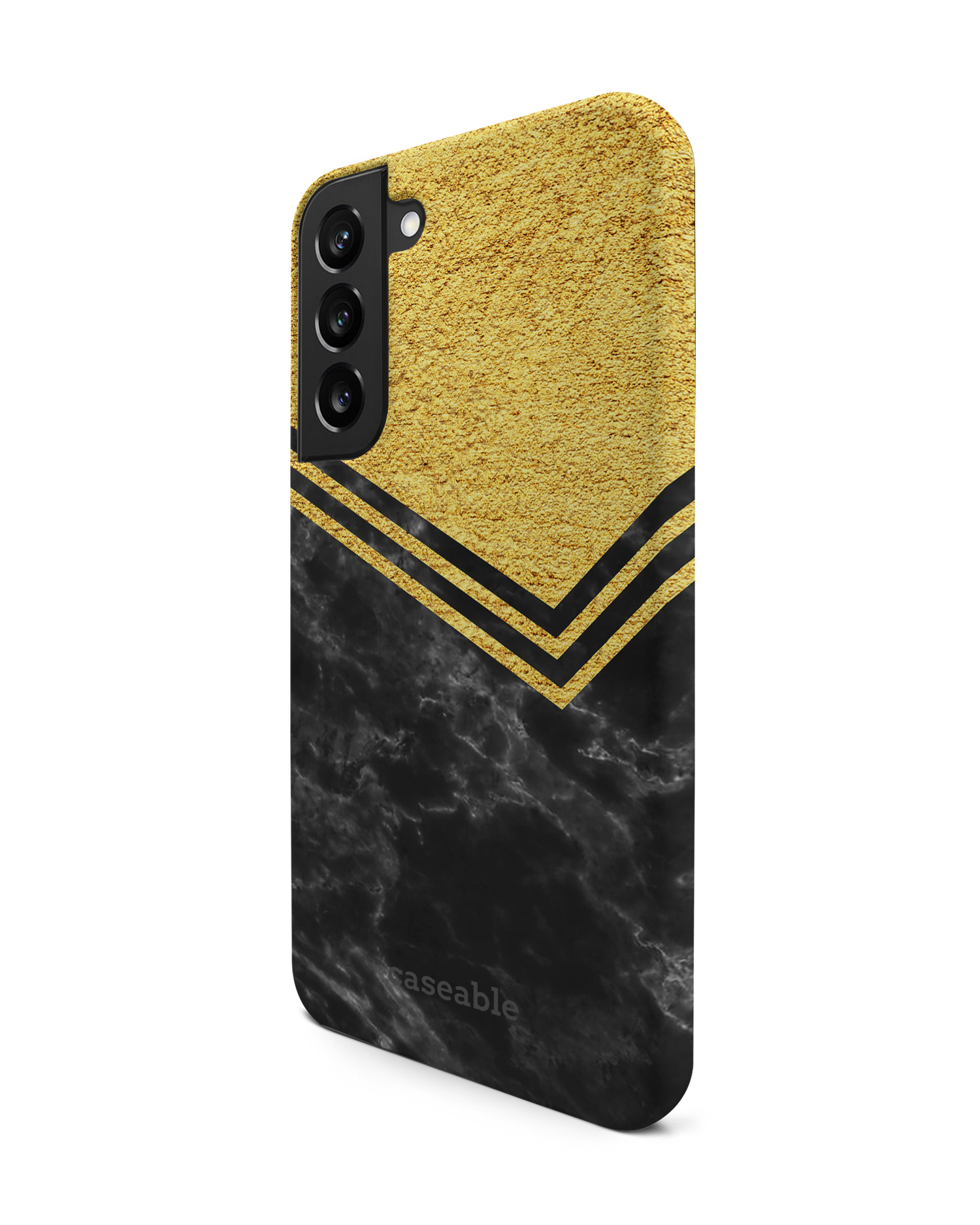 Gold Marble Premium Phone Case Samsung Galaxy S22 Plus 5G: View from the right side