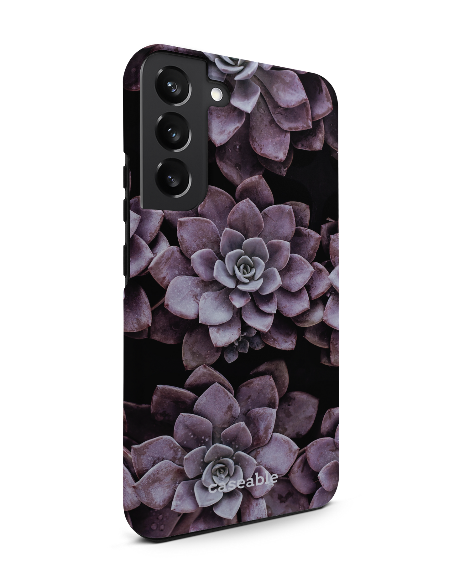 Purple Succulents Premium Phone Case Samsung Galaxy S22 Plus 5G: View from the left side