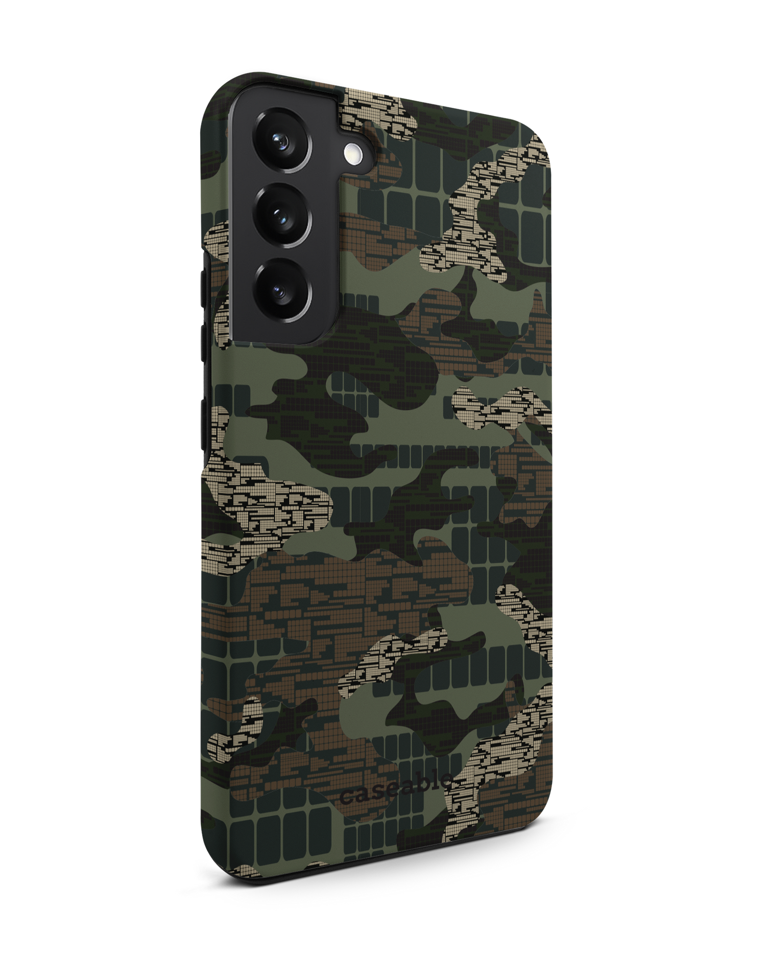 Green Camo Mix Premium Phone Case Samsung Galaxy S22 Plus 5G: View from the left side