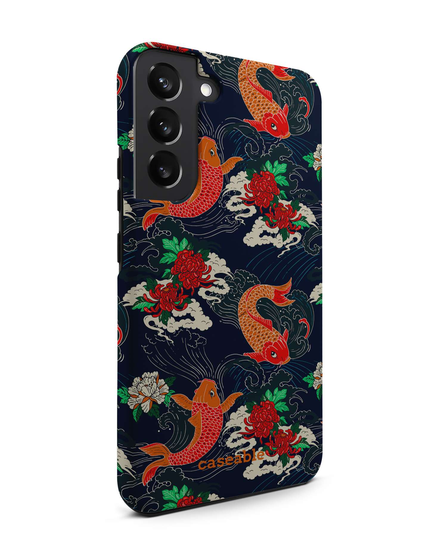Repeating Koi Premium Phone Case Samsung Galaxy S22 Plus 5G: View from the left side