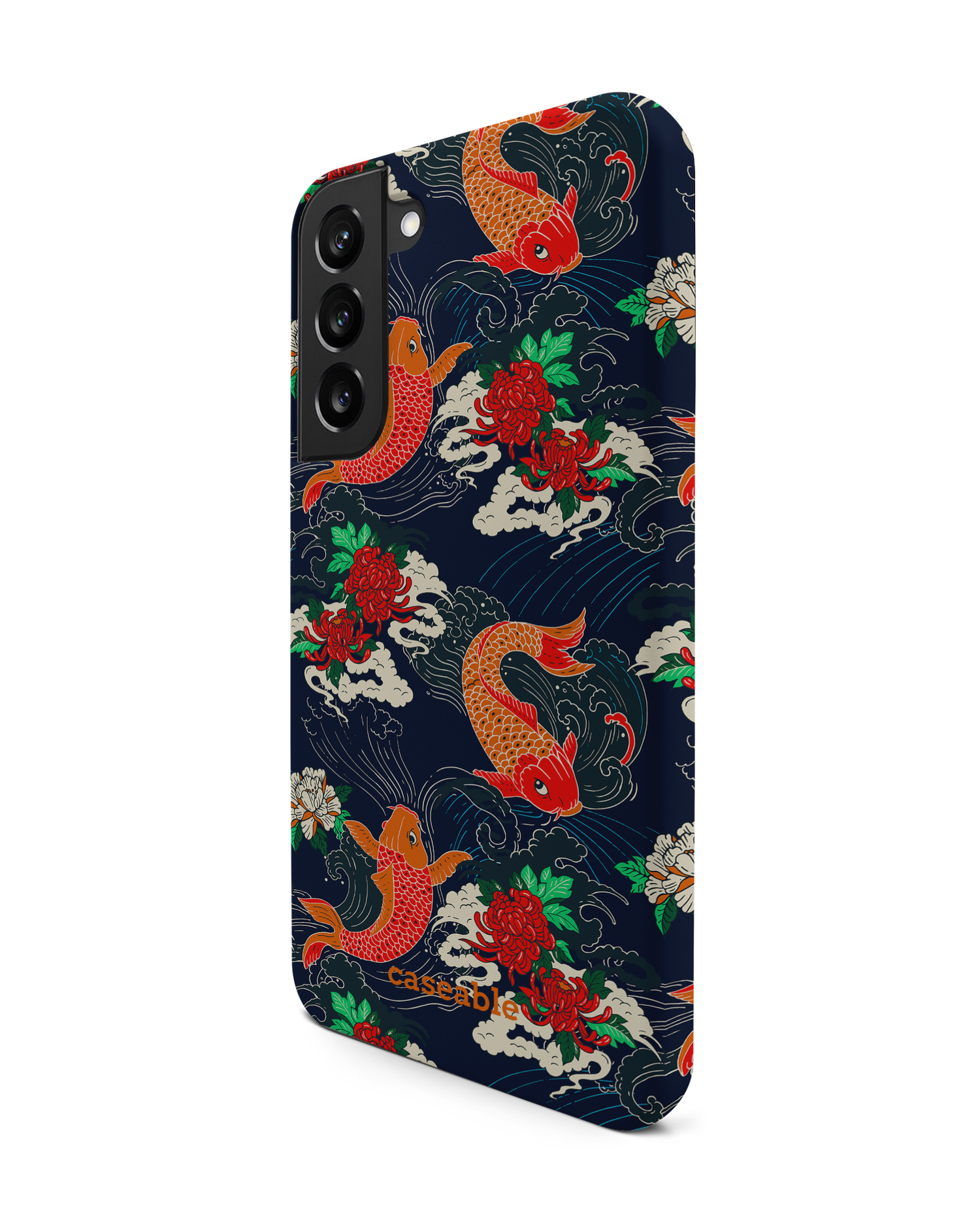 Repeating Koi Premium Phone Case Samsung Galaxy S22 Plus 5G: View from the right side