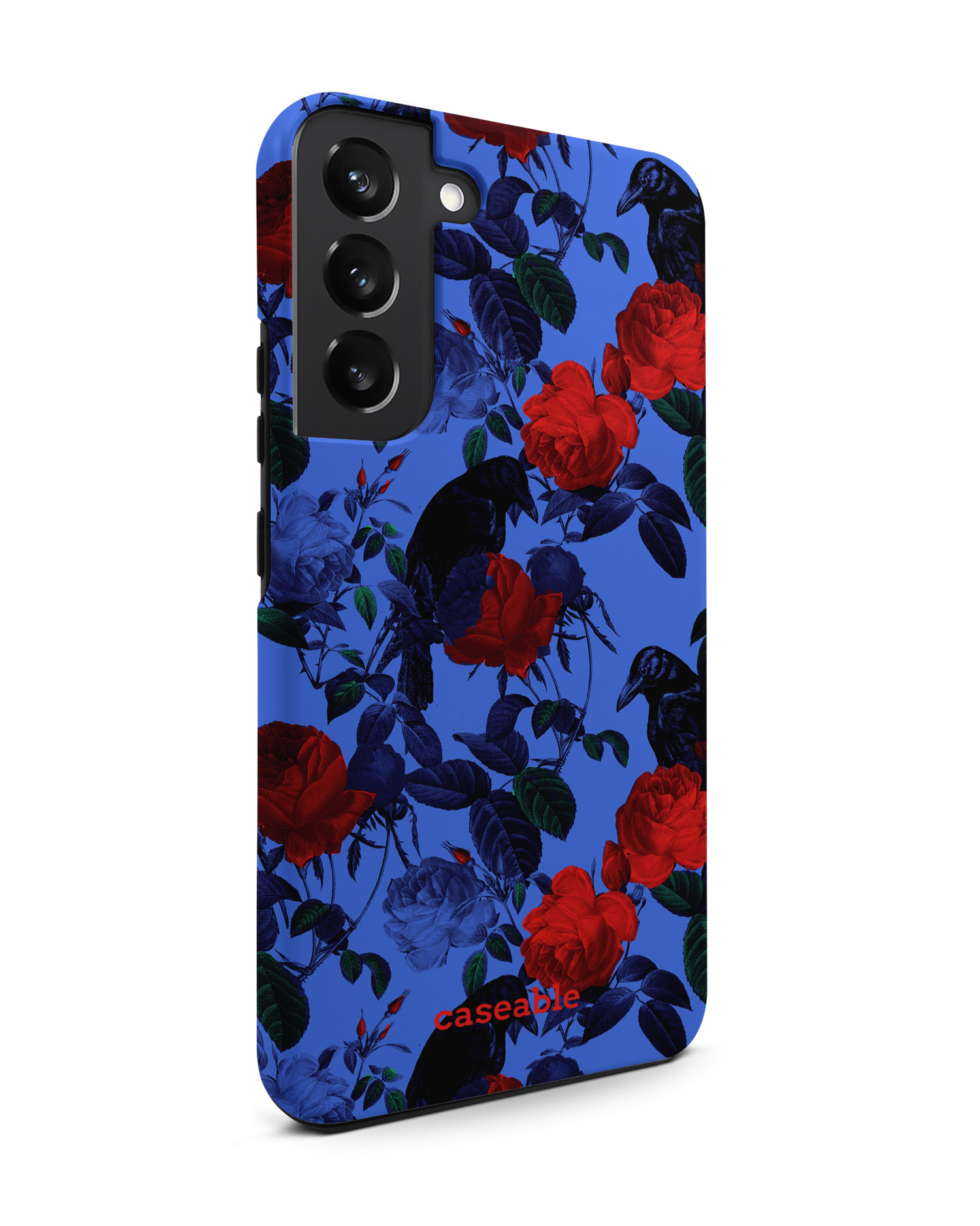 Roses And Ravens Premium Phone Case Samsung Galaxy S22 Plus 5G: View from the left side