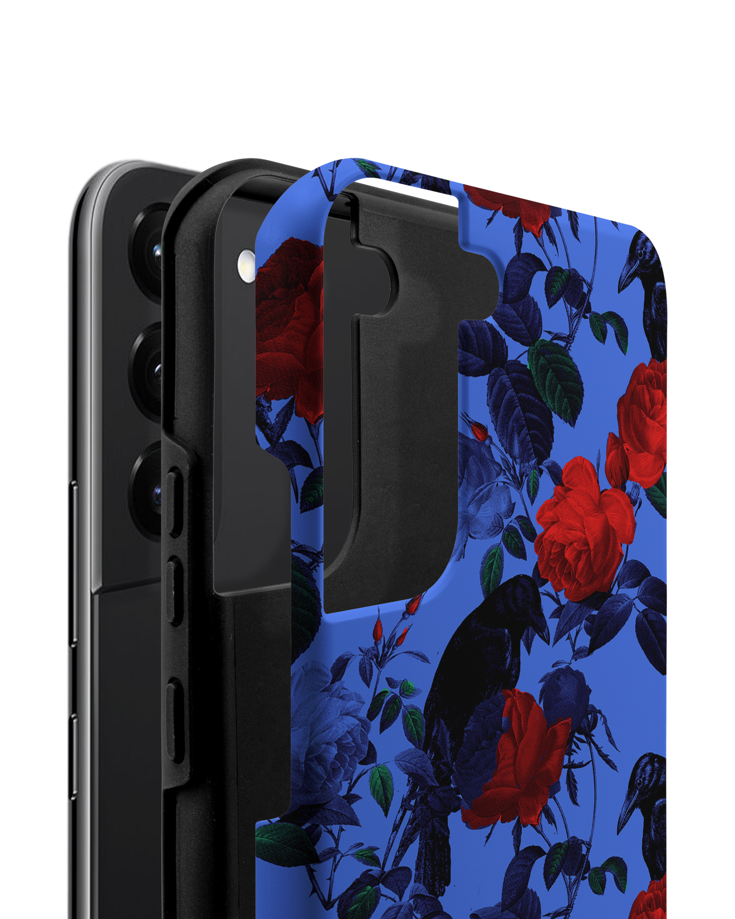 Roses And Ravens Premium Phone Case Samsung Galaxy S22 Plus 5G consisting of 2 parts