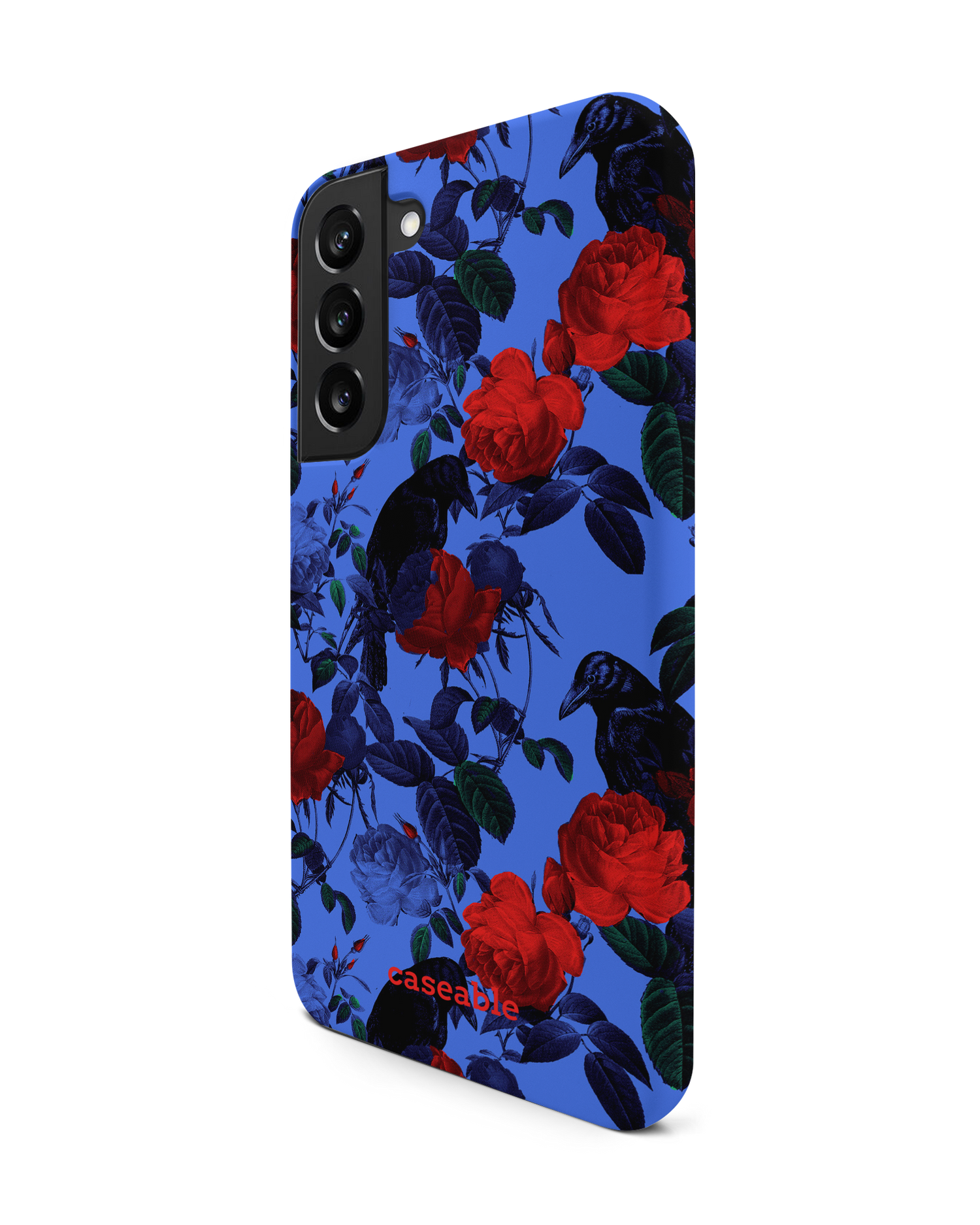 Roses And Ravens Premium Phone Case Samsung Galaxy S22 Plus 5G: View from the right side