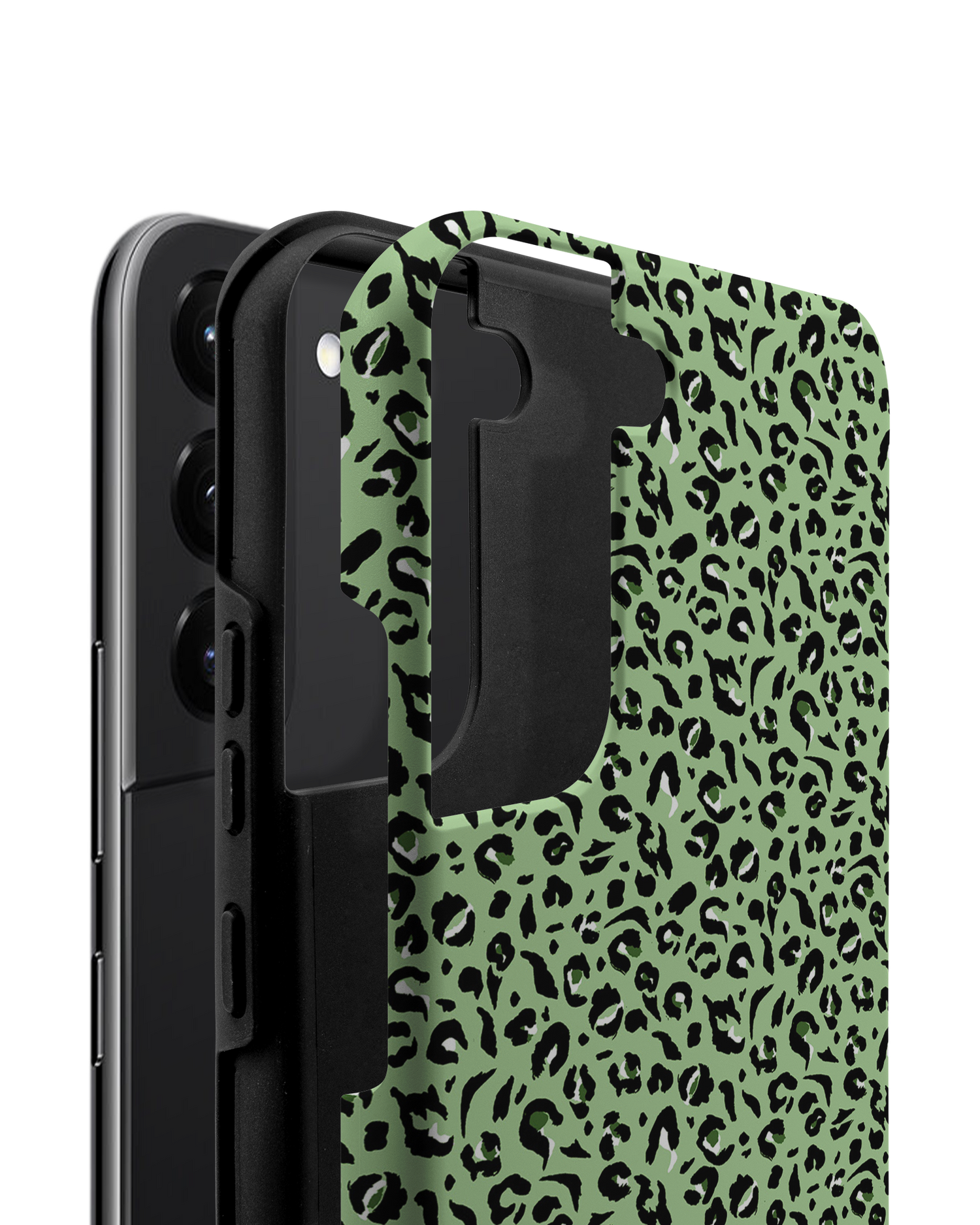 Mint Leopard Premium Phone Case Samsung Galaxy S22 Plus 5G consisting of 2 parts