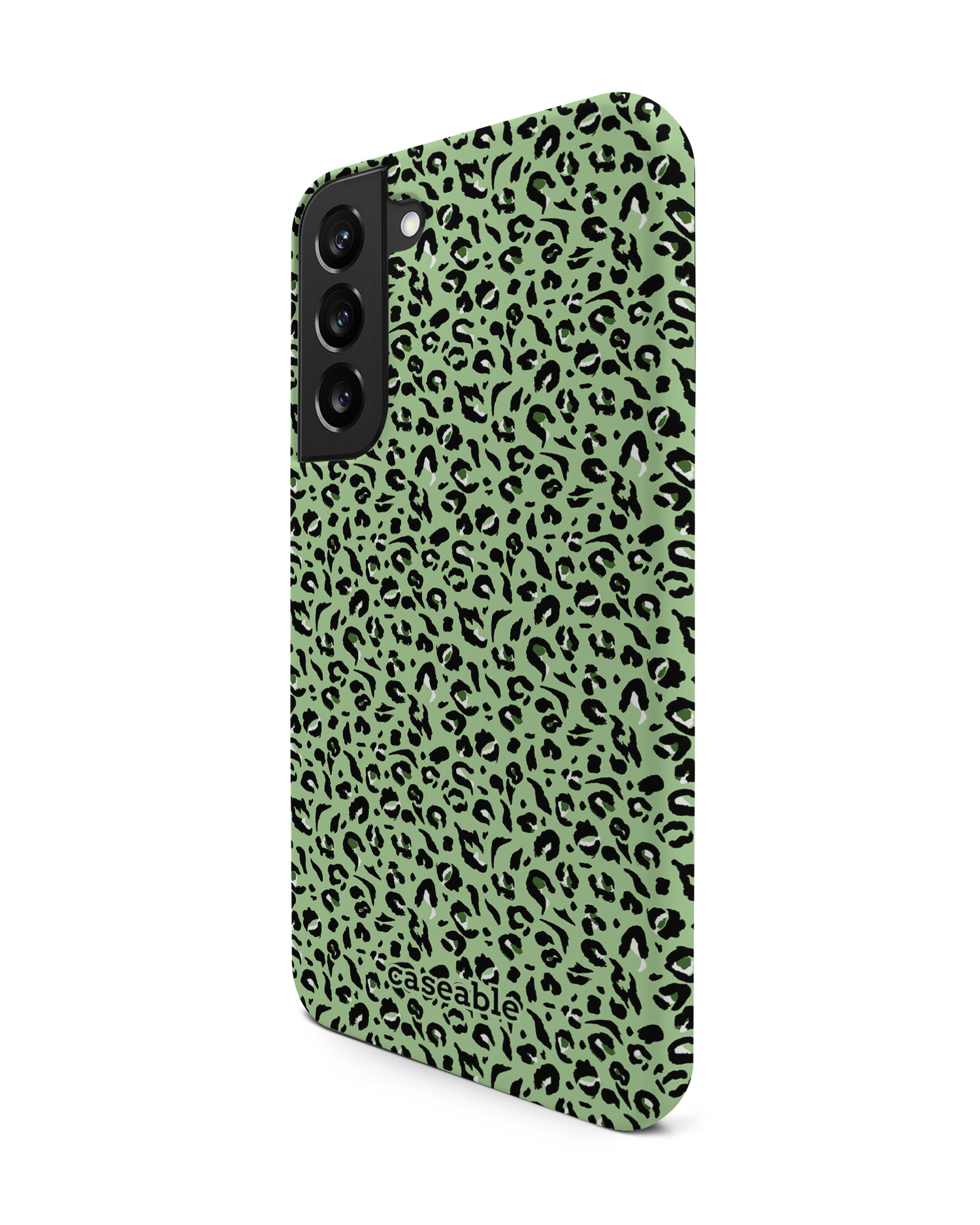 Mint Leopard Premium Phone Case Samsung Galaxy S22 Plus 5G: View from the right side