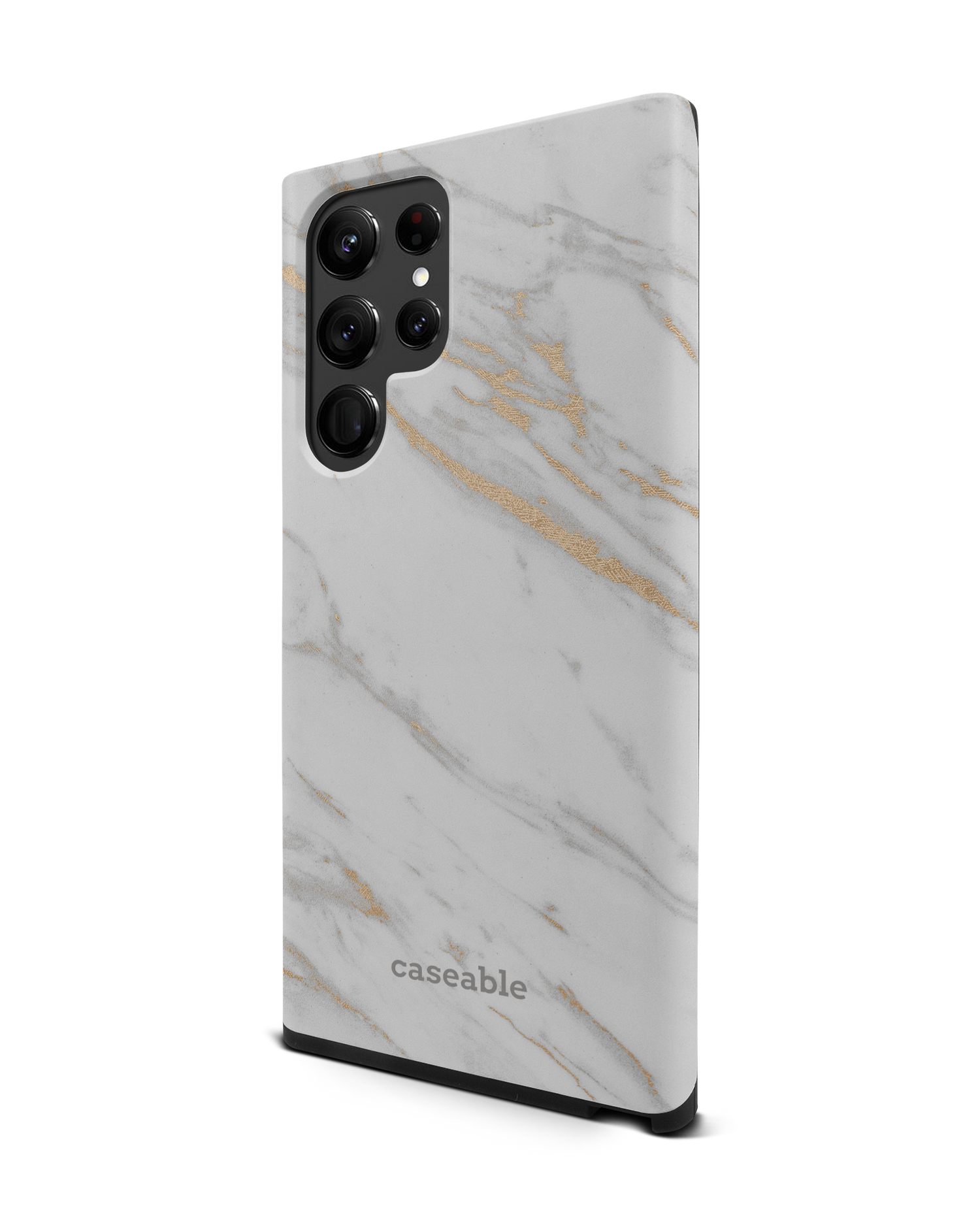Gold Marble Elegance Premium Phone Case Samsung Galaxy S22 Ultra 5G: View from the right side