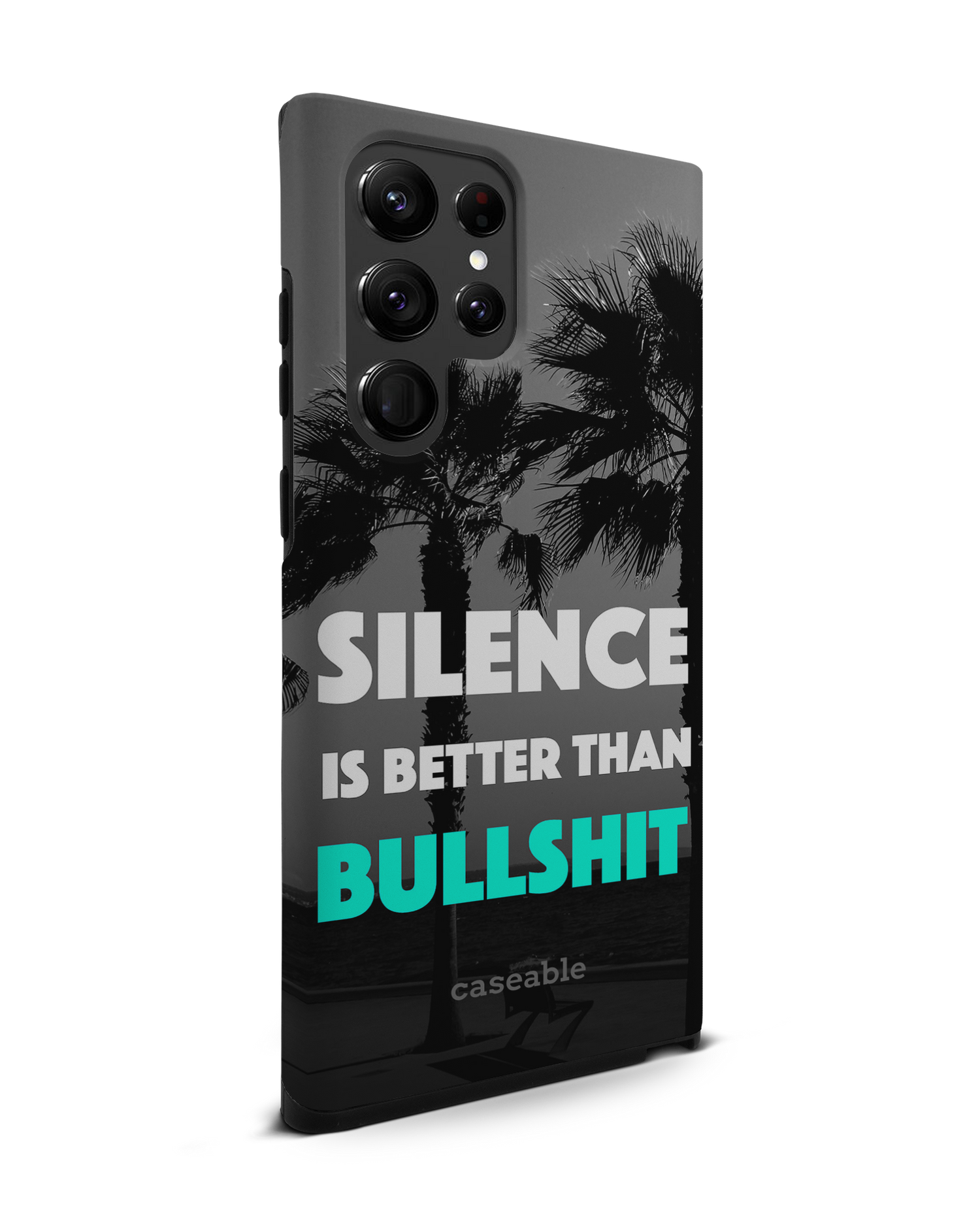 Silence is Better Premium Phone Case Samsung Galaxy S22 Ultra 5G: View from the left side
