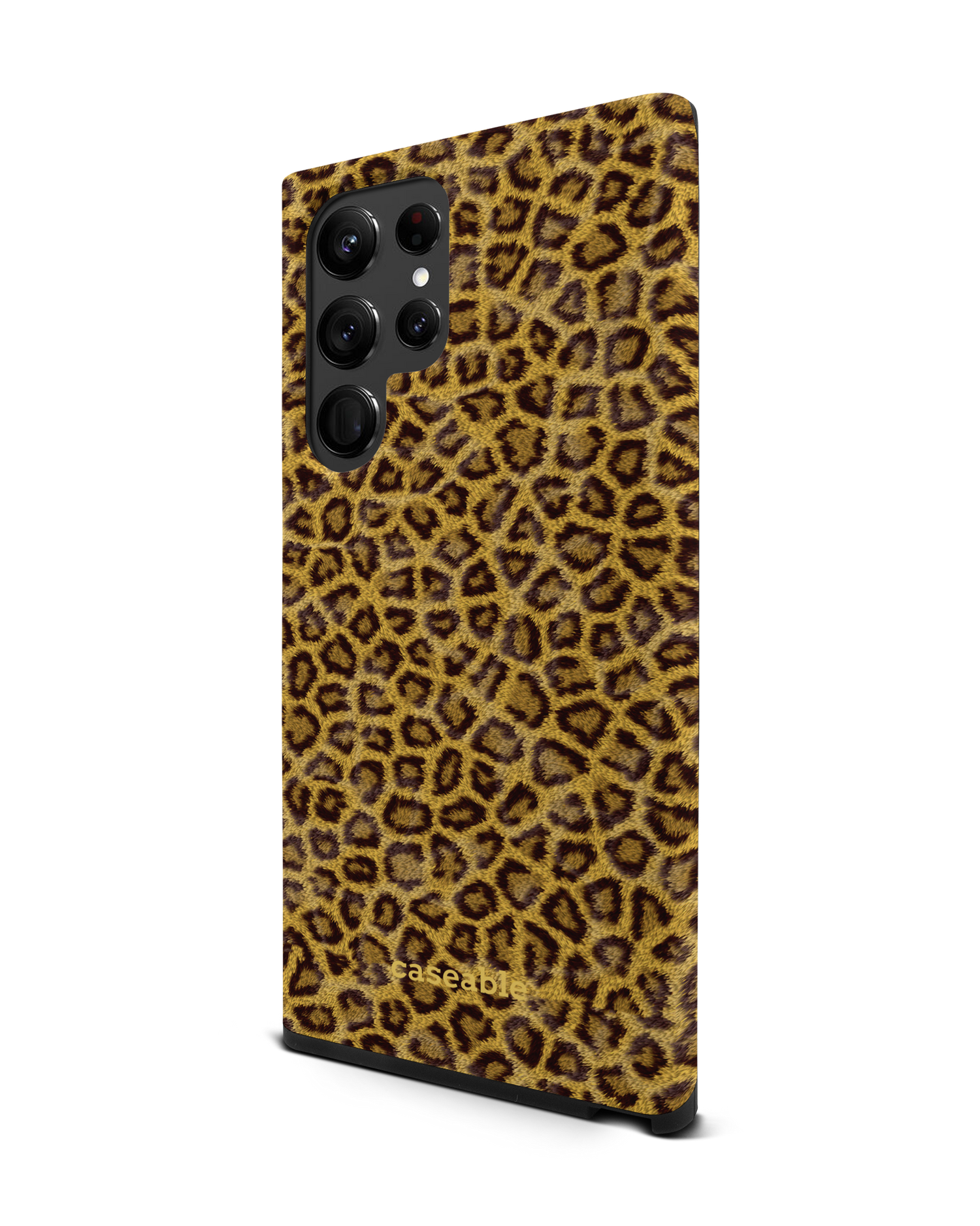 Leopard Skin Premium Phone Case Samsung Galaxy S22 Ultra 5G: View from the right side