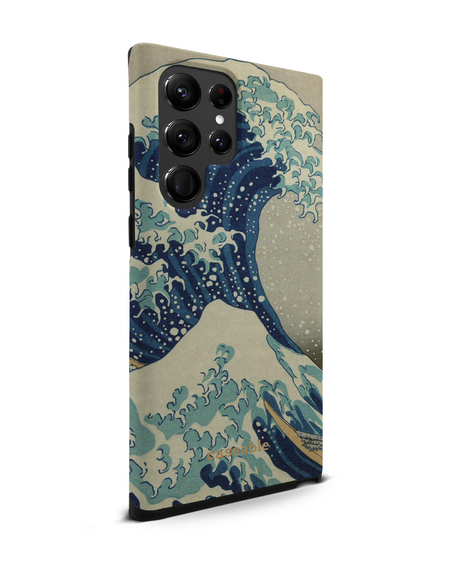 Great Wave Off Kanagawa By Hokusai Premium Phone Case Samsung Galaxy S22 Ultra 5G: View from the left side