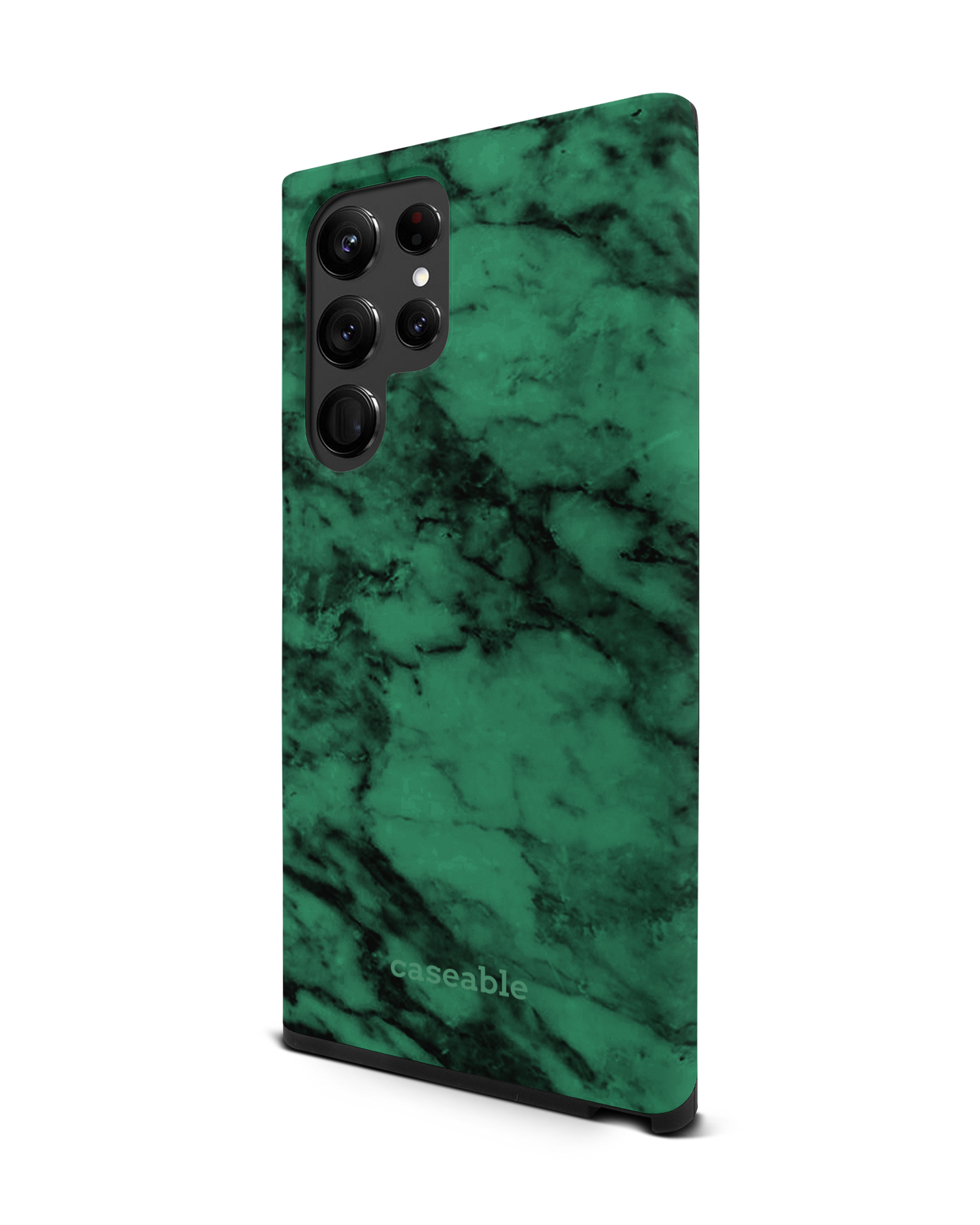 Green Marble Premium Phone Case Samsung Galaxy S22 Ultra 5G: View from the right side
