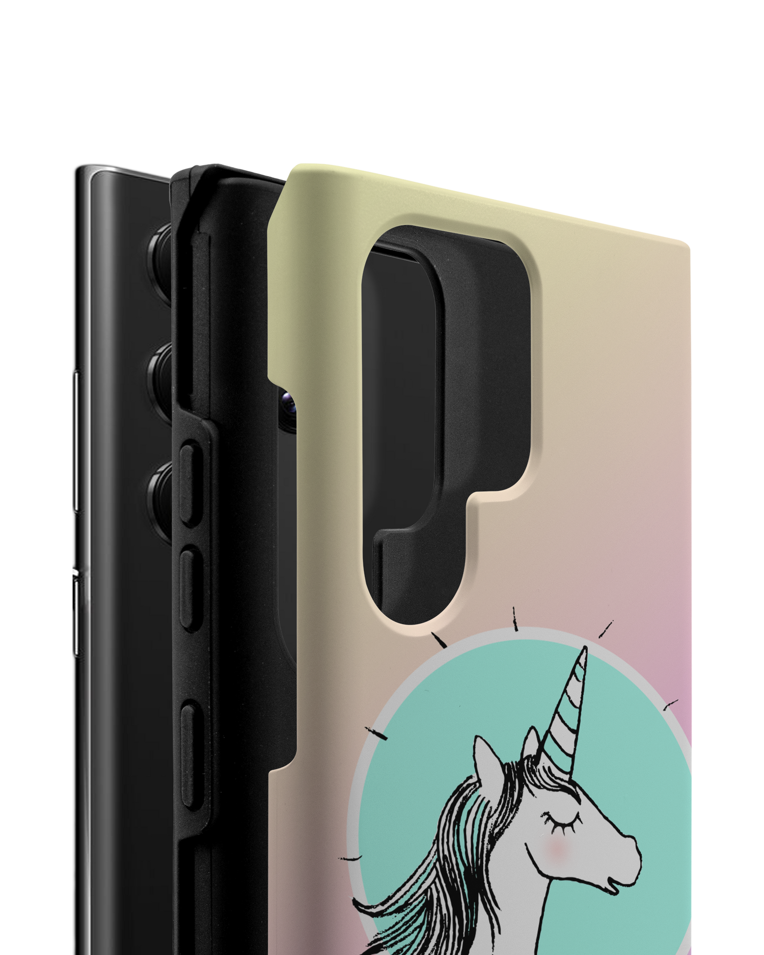 Happiness Unicorn Premium Phone Case Samsung Galaxy S22 Ultra 5G consisting of 2 parts