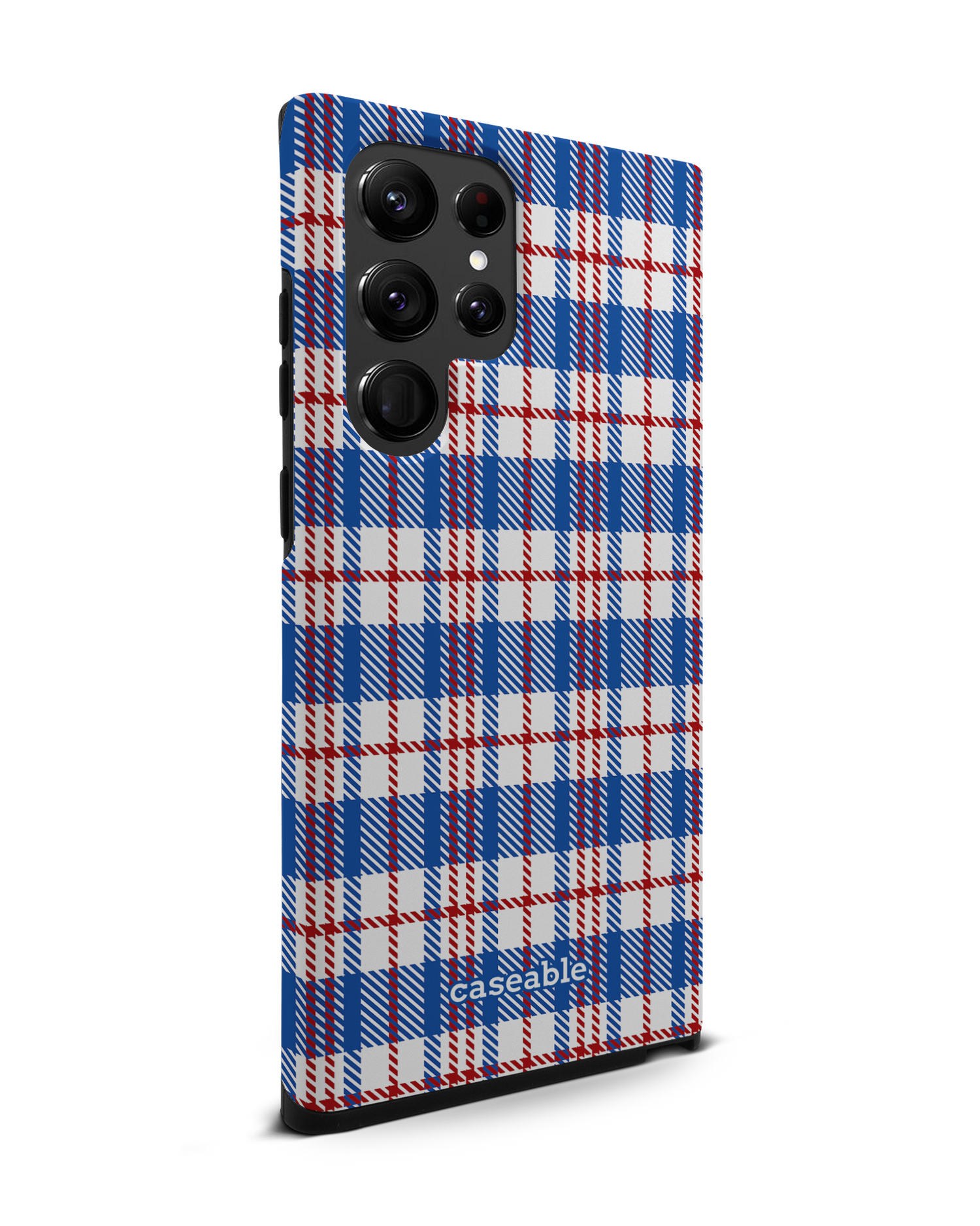 Plaid Market Bag Premium Phone Case Samsung Galaxy S22 Ultra 5G: View from the left side