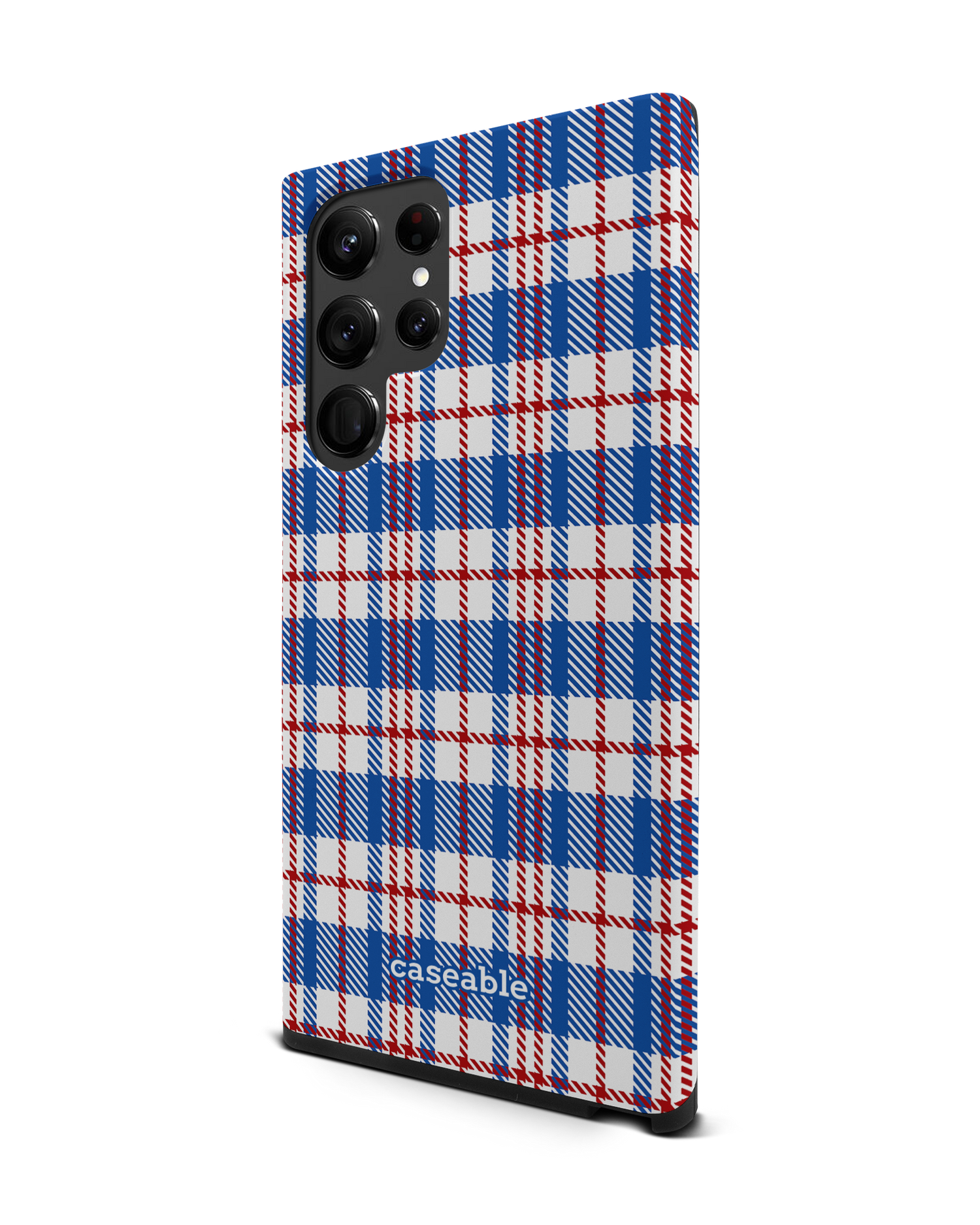 Plaid Market Bag Premium Phone Case Samsung Galaxy S22 Ultra 5G: View from the right side