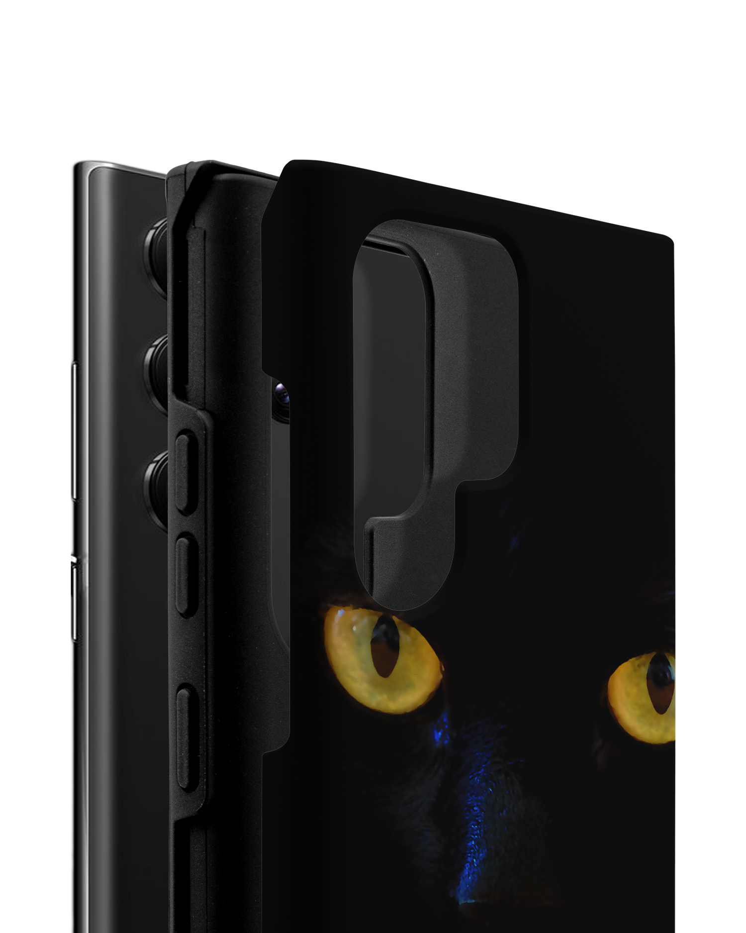 Black Cat Premium Phone Case Samsung Galaxy S22 Ultra 5G consisting of 2 parts