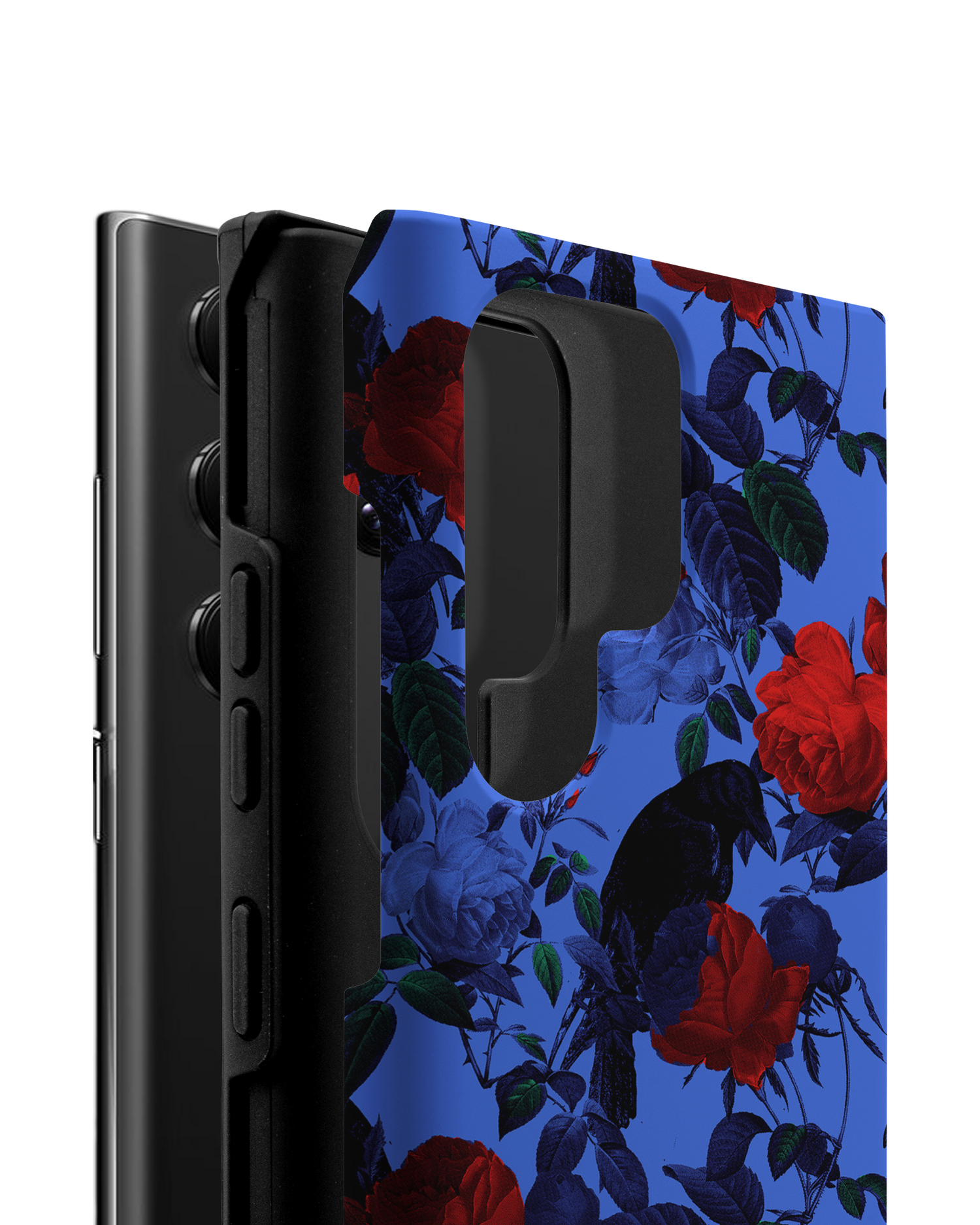 Roses And Ravens Premium Phone Case Samsung Galaxy S22 Ultra 5G consisting of 2 parts