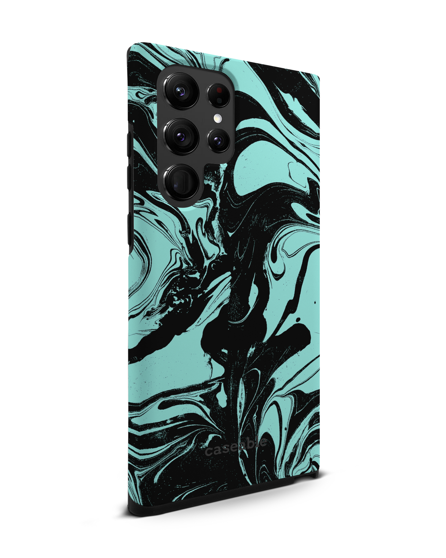 Mint Swirl Premium Phone Case Samsung Galaxy S22 Ultra 5G: View from the left side