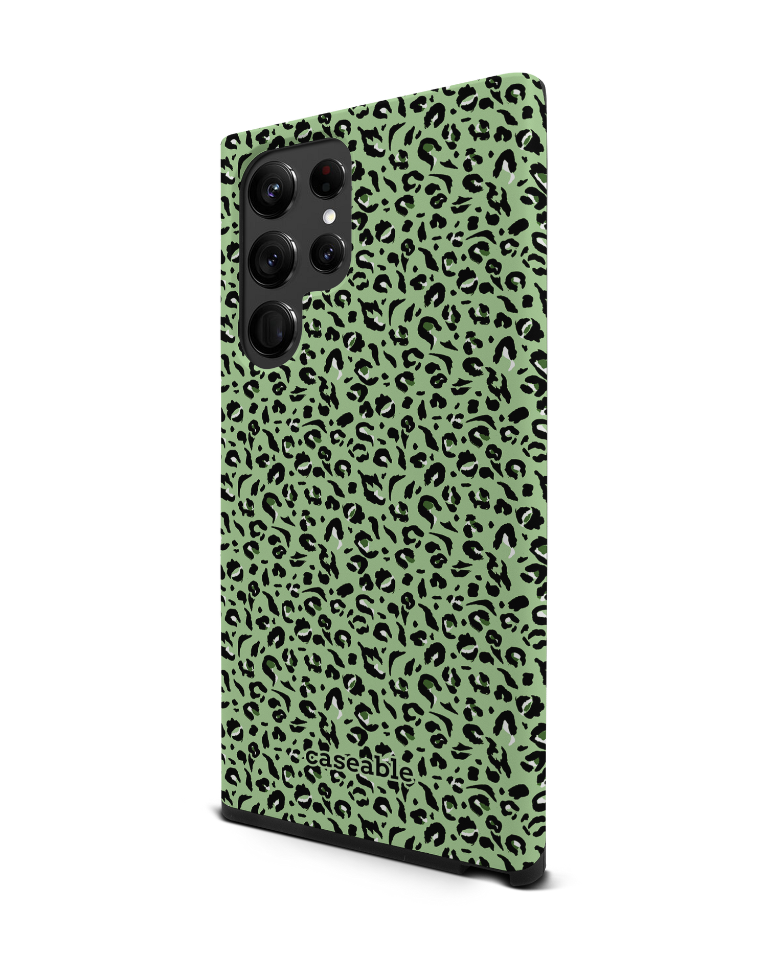 Mint Leopard Premium Phone Case Samsung Galaxy S22 Ultra 5G: View from the right side