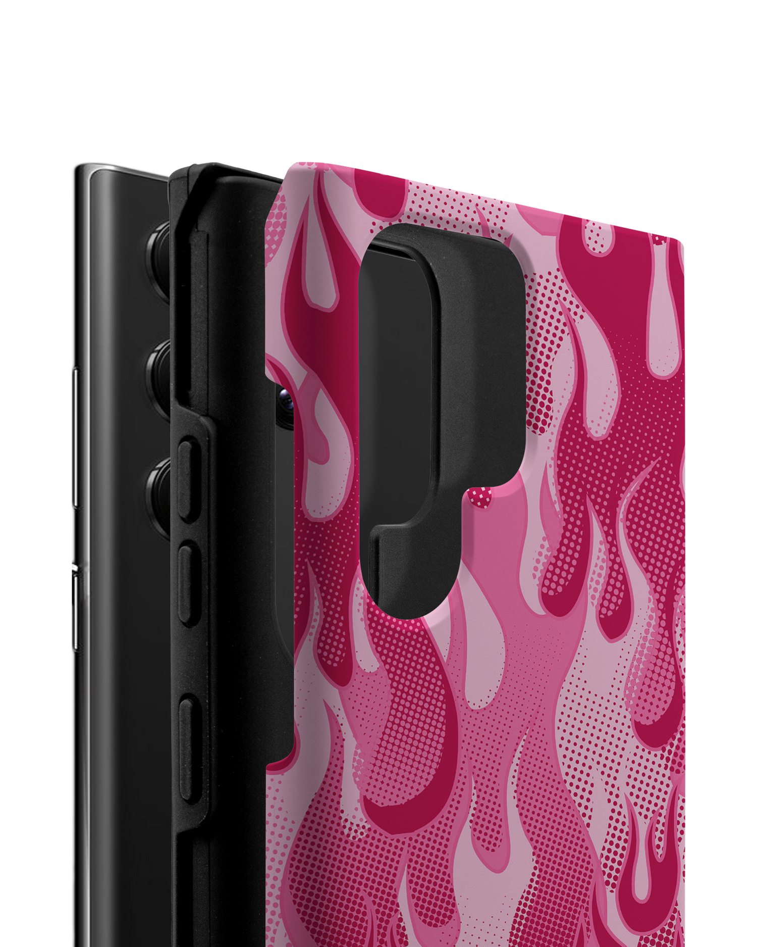 Pink Flames Premium Phone Case Samsung Galaxy S22 Ultra 5G consisting of 2 parts