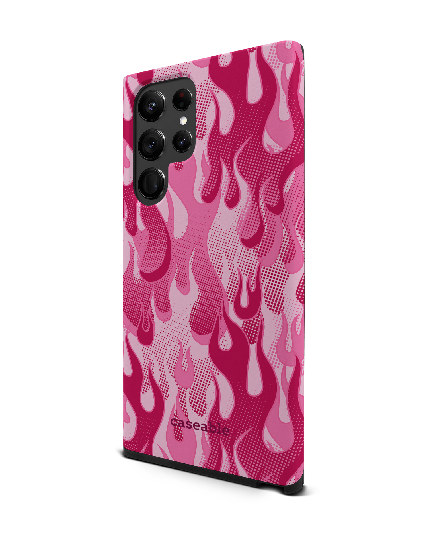 Pink Flames Premium Phone Case Samsung Galaxy S22 Ultra 5G: View from the right side