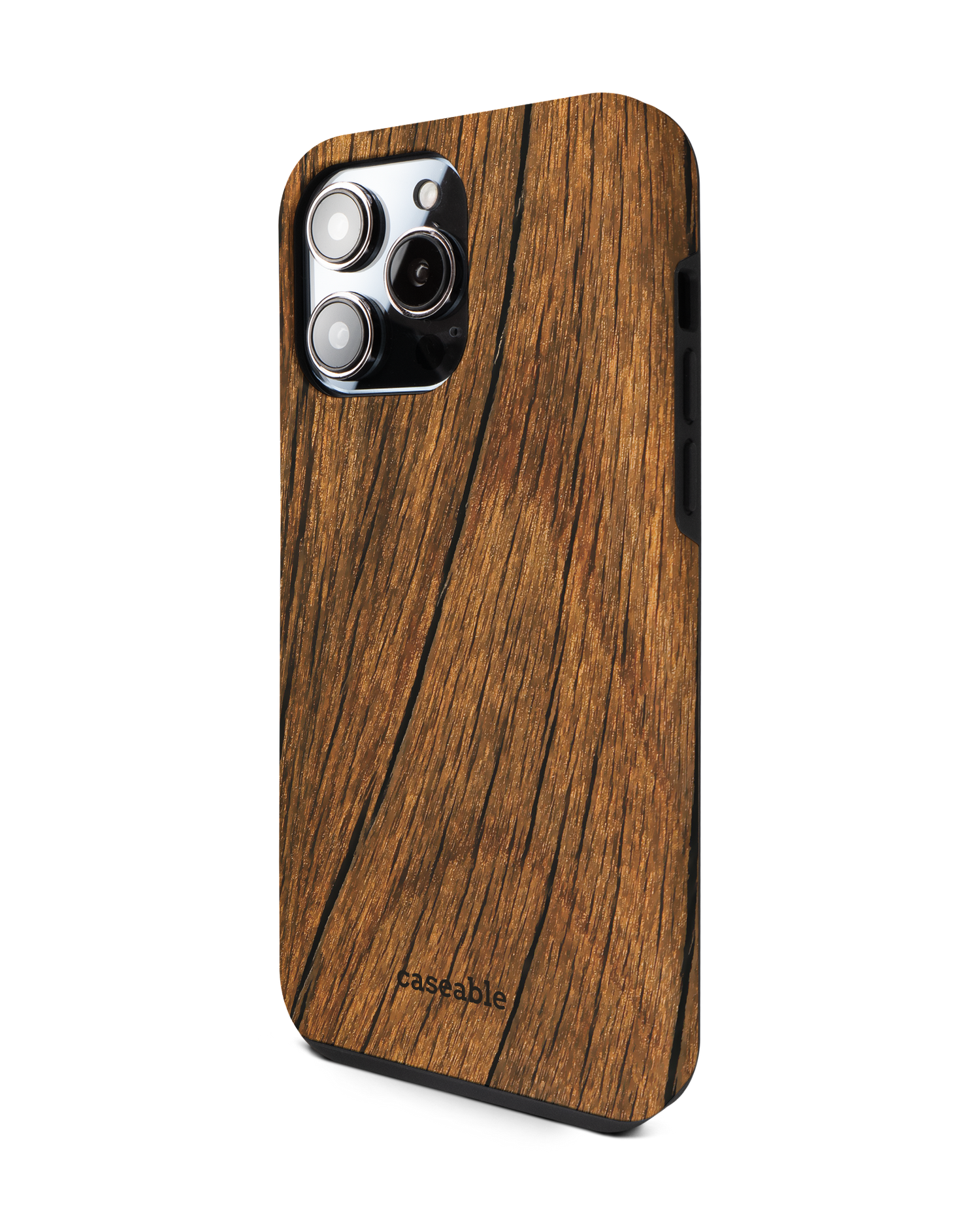 Wood Premium Phone Case for Apple iPhone 14 Pro Max: View from the right side