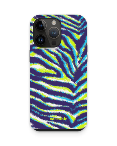 Neon Zebra Premium Phone Case for Apple iPhone 15 Pro Max