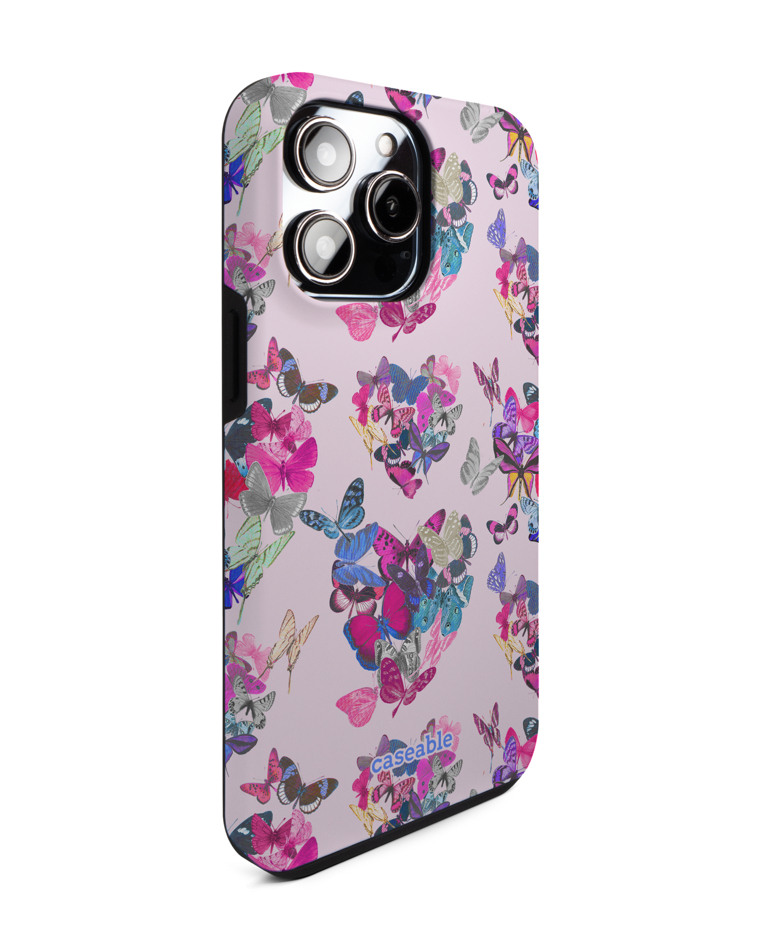 Butterfly Love Premium Phone Case for Apple iPhone 14 Pro Max: View from the left side