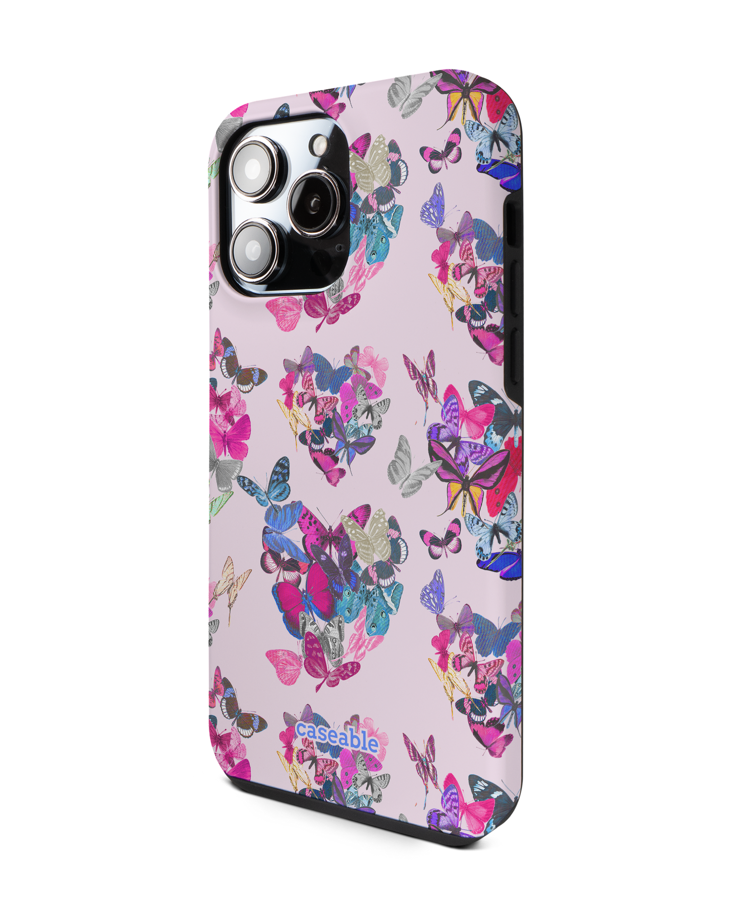 Butterfly Love Premium Phone Case for Apple iPhone 14 Pro Max: View from the right side