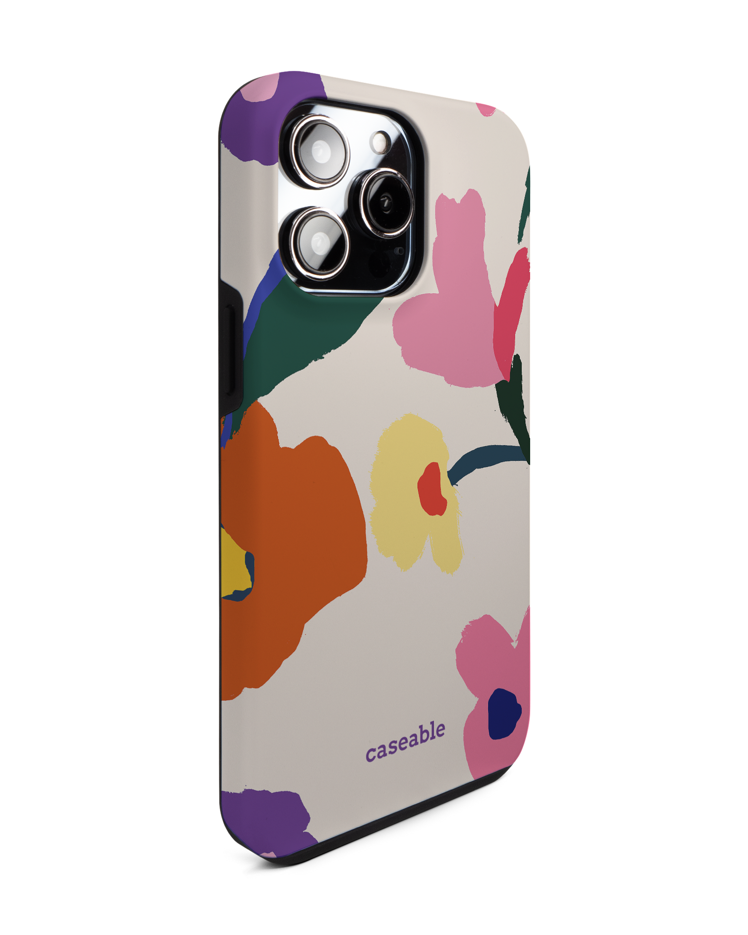 Handpainted Blooms Premium Phone Case for Apple iPhone 14 Pro Max: View from the left side