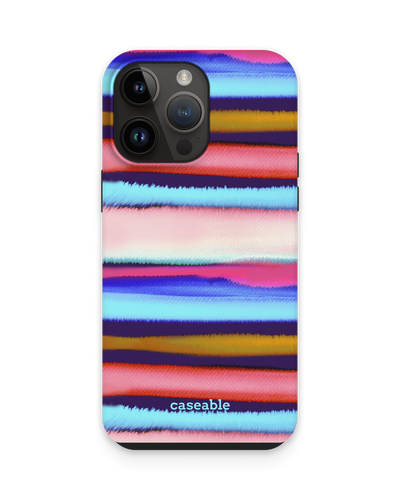 Watercolor Stripes Premium Phone Case for Apple iPhone 15 Pro Max