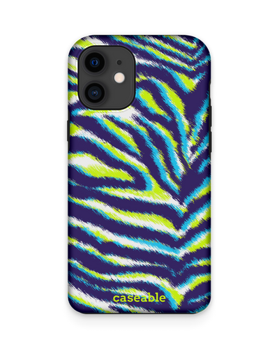 Neon Zebra Premium Phone Case Apple iPhone 12 mini