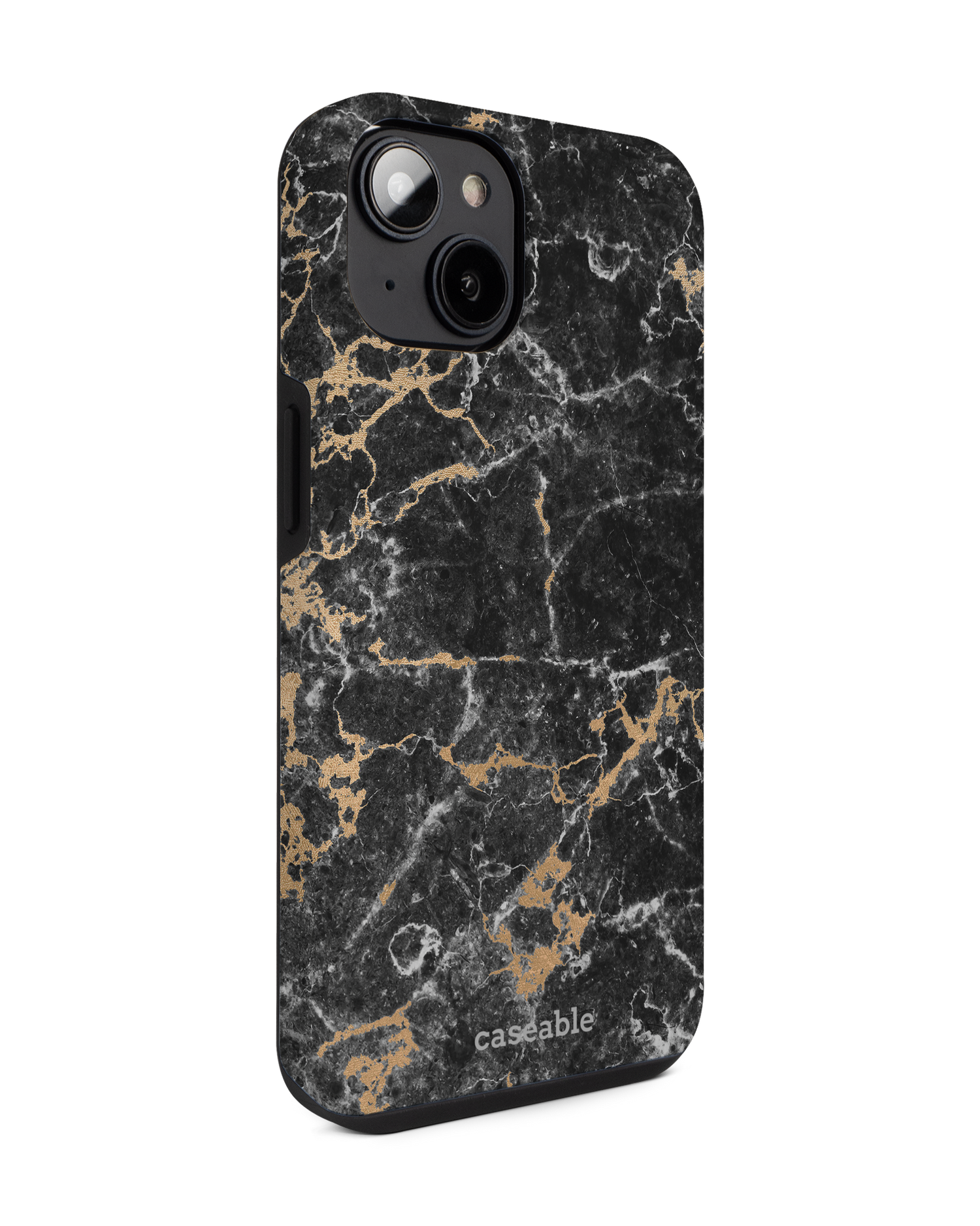 Marble and Gold Premium Phone for Apple iPhone 14: View from the left side