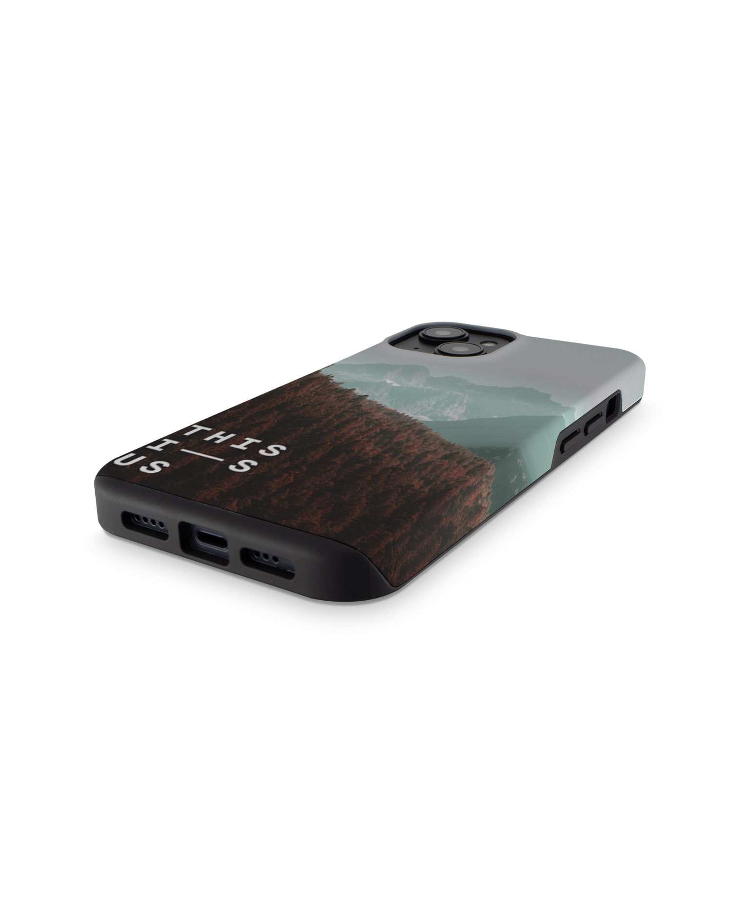 Into the Woods Premium Phone for Apple iPhone 14: Bottom View