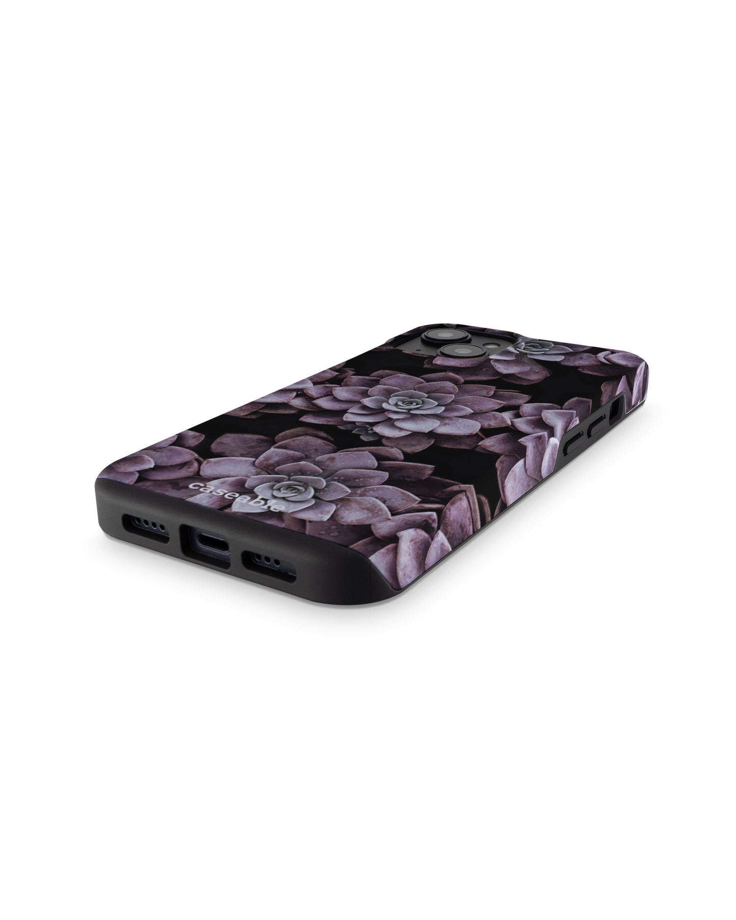 Purple Succulents Premium Phone for Apple iPhone 14: Bottom View