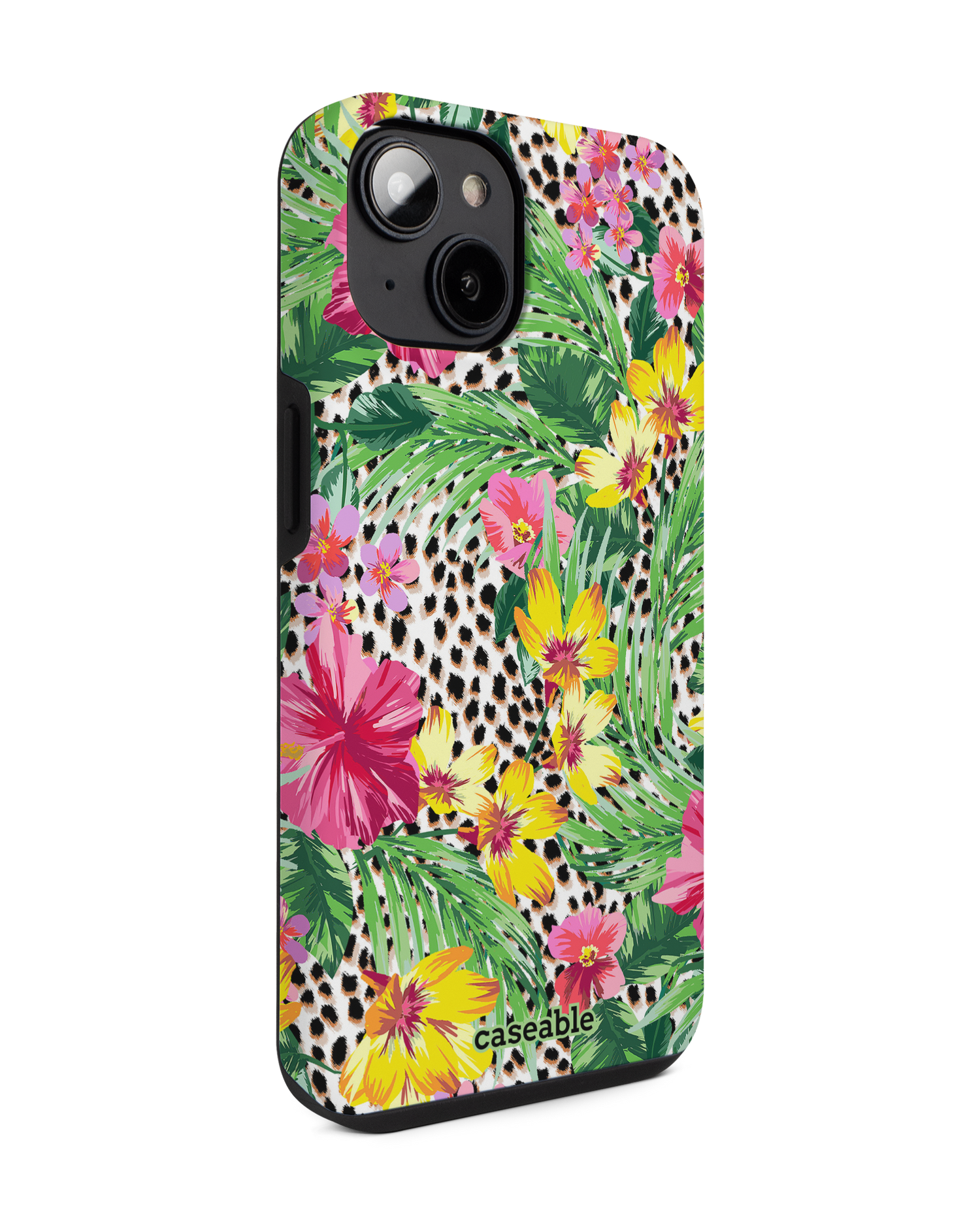 Tropical Cheetah Premium Phone for Apple iPhone 14: View from the left side